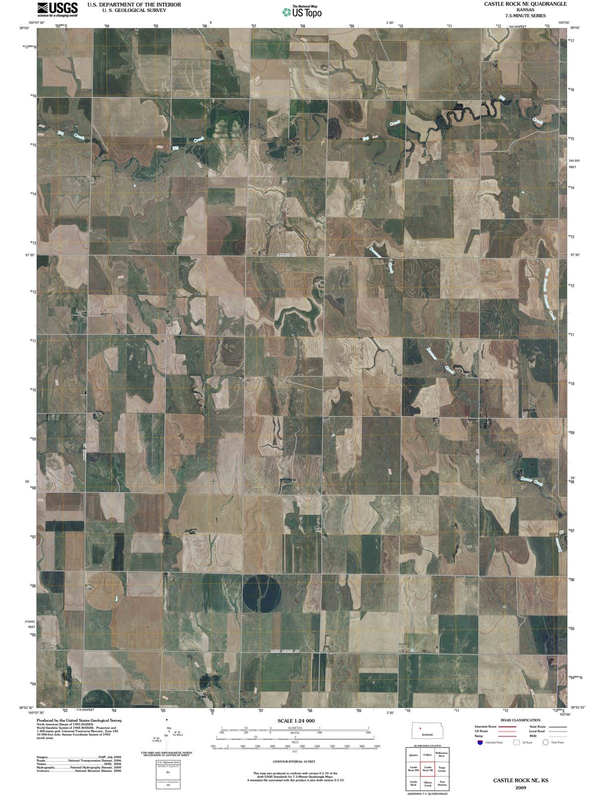 2009 Castle Rock, KS - Kansas - USGS Topographic Map