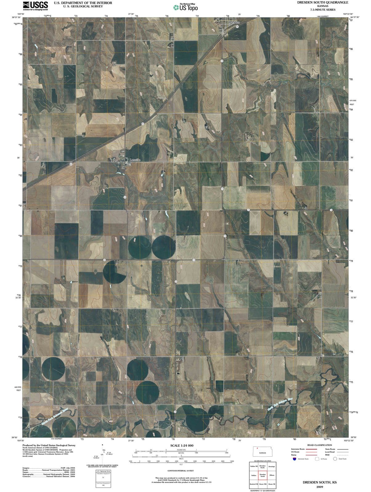 2009 Dresden South, KS - Kansas - USGS Topographic Map