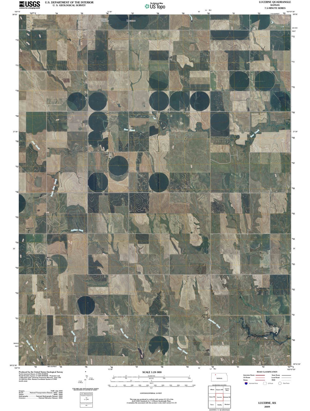 2009 Lucerne, KS - Kansas - USGS Topographic Map