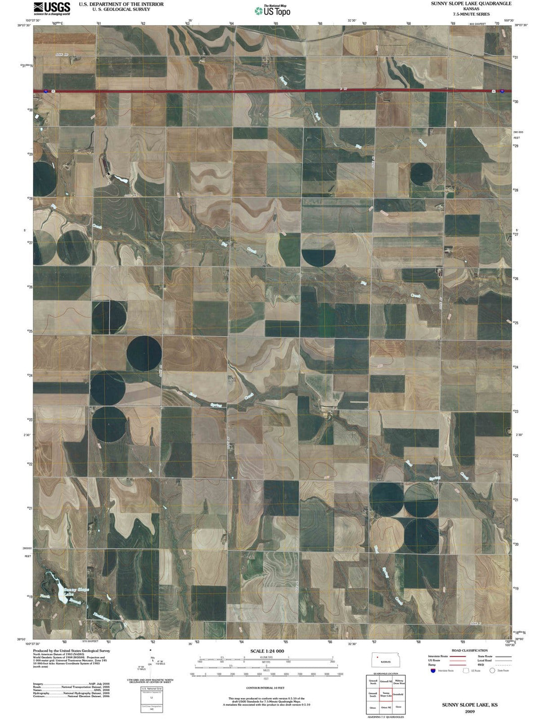 2009 Sunny Slope Lake, KS - Kansas - USGS Topographic Map