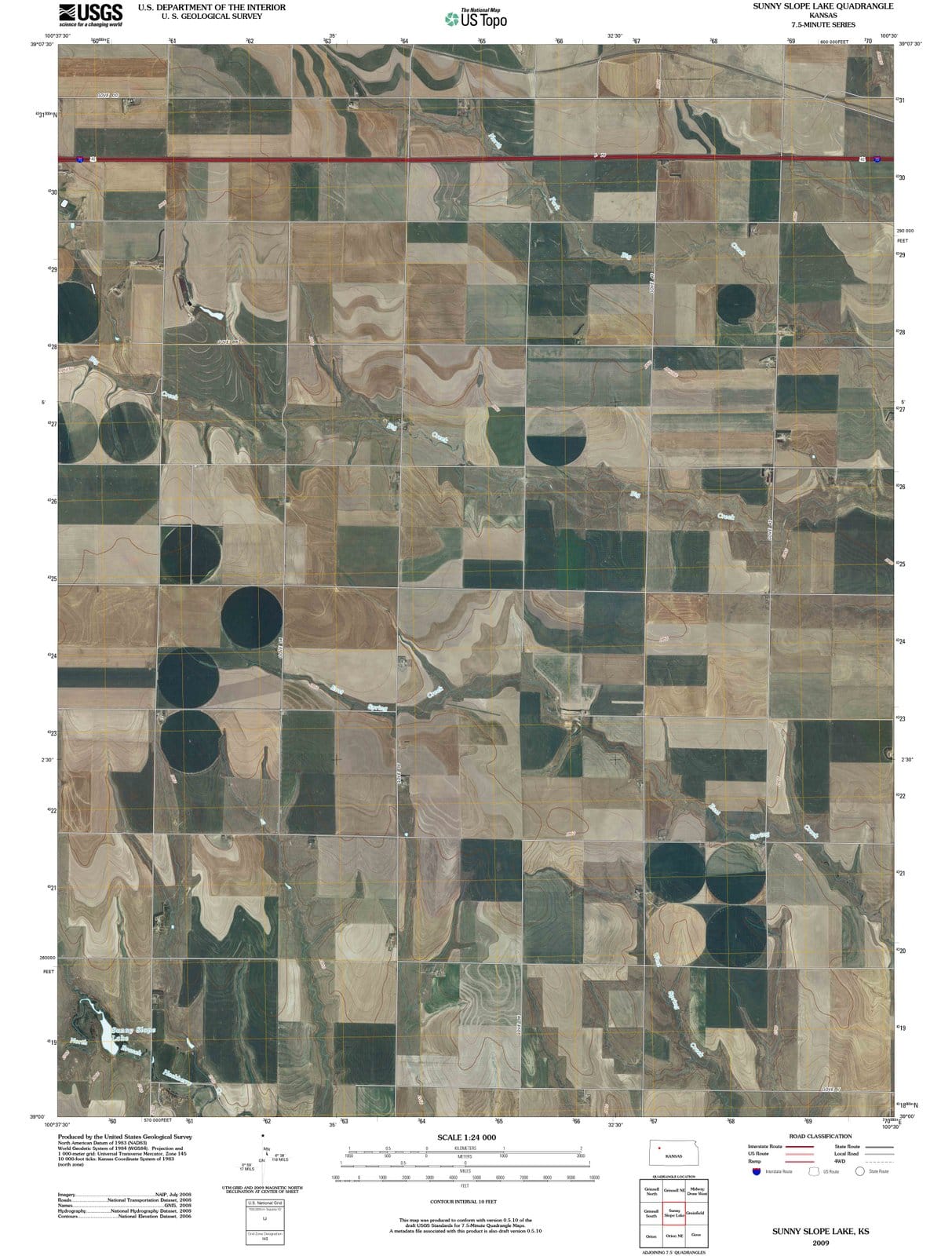 2009 Sunny Slope Lake, KS - Kansas - USGS Topographic Map
