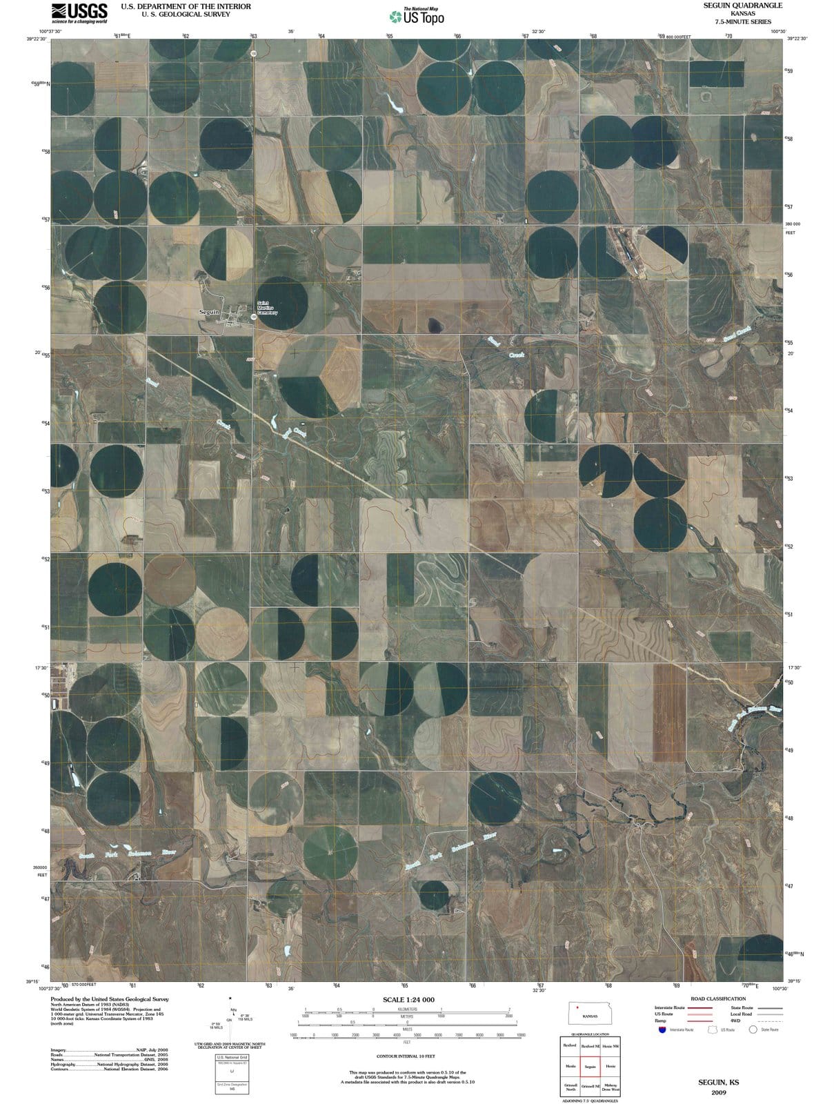 2009 Seguin, KS - Kansas - USGS Topographic Map
