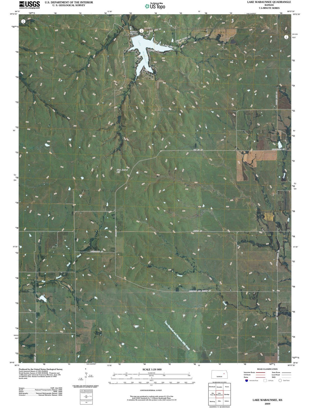 2009 Lake Wabaunsee, KS - Kansas - USGS Topographic Map