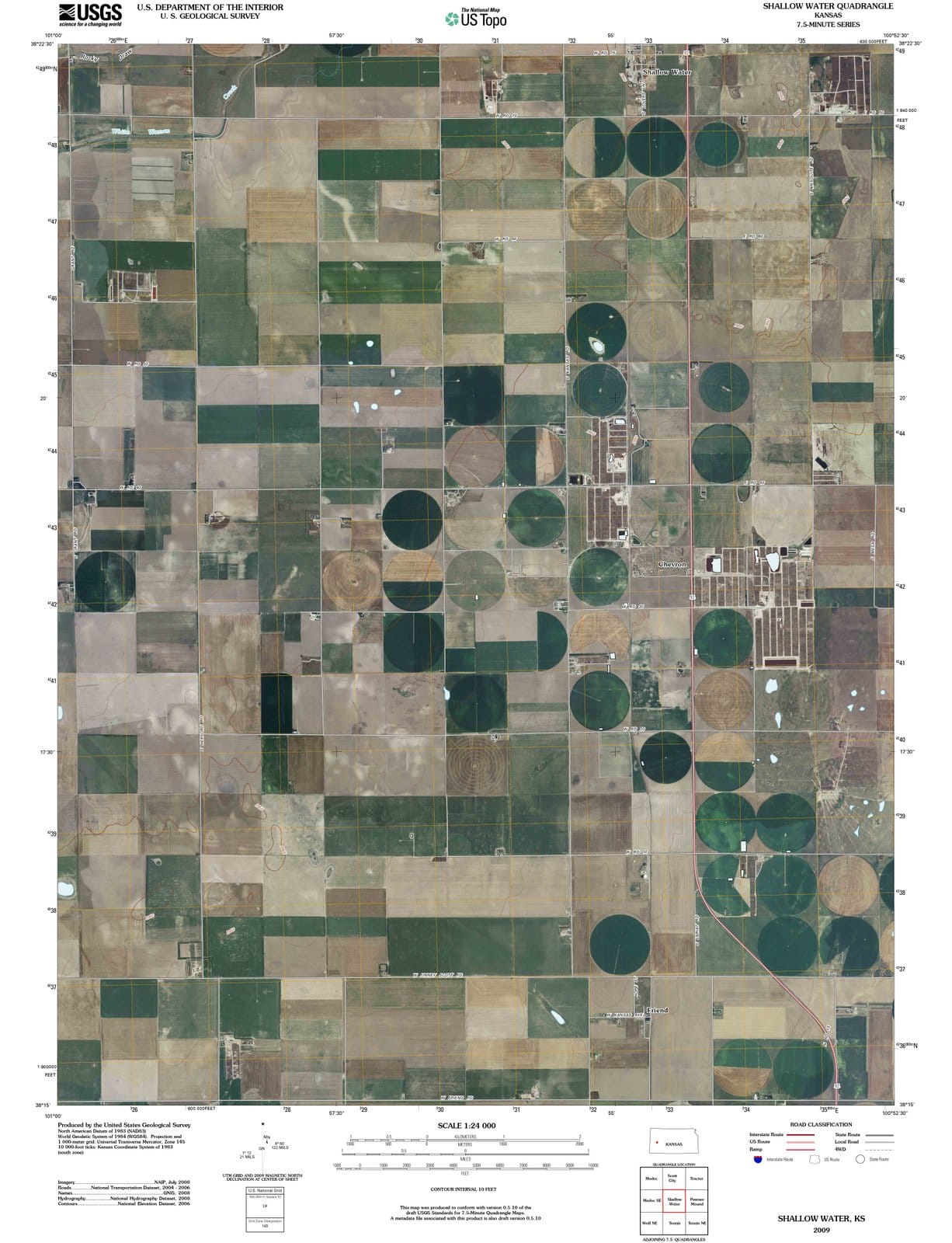 2009 Shallow Water, KS - Kansas - USGS Topographic Map
