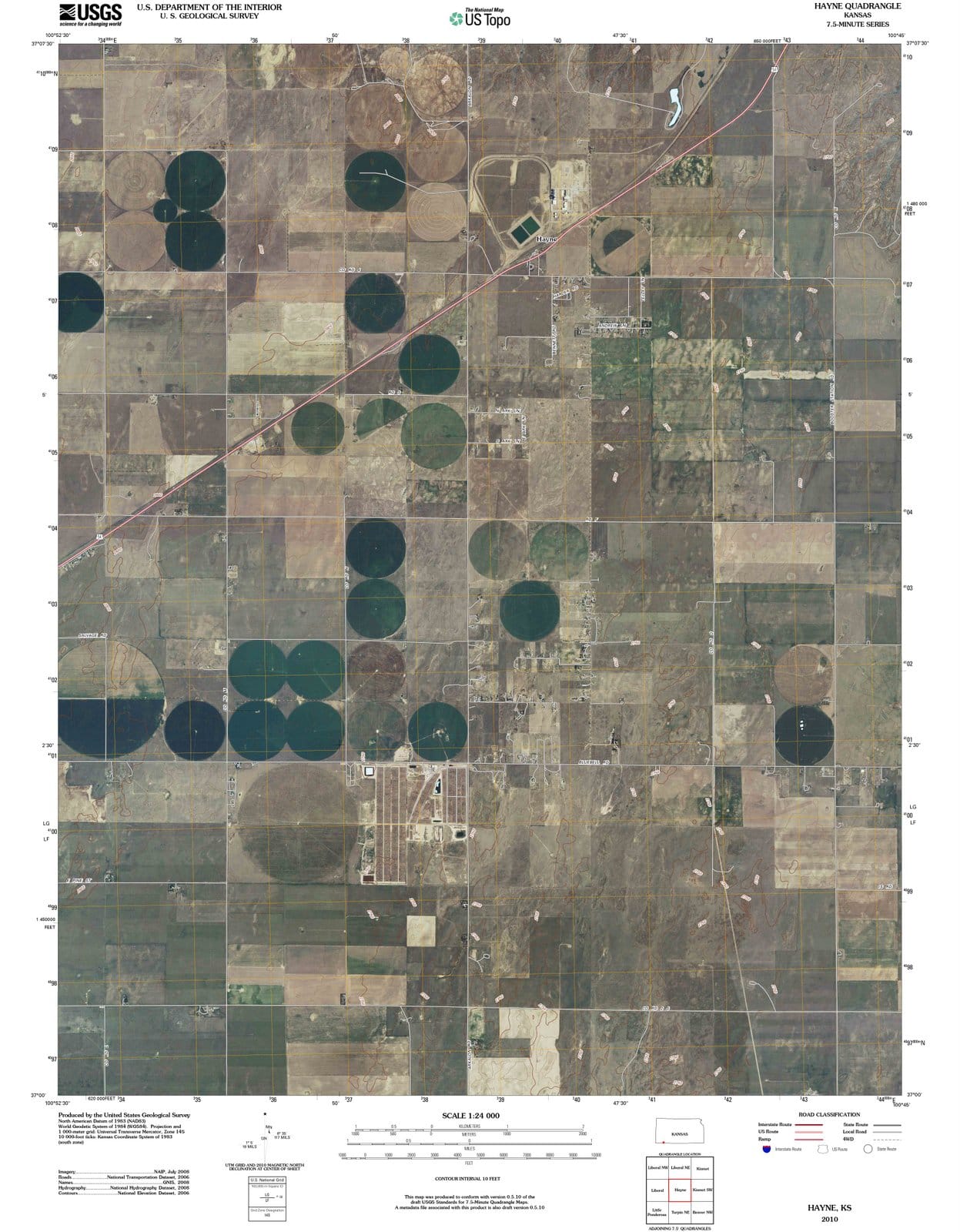 2010 Hayne, KS - Kansas - USGS Topographic Map