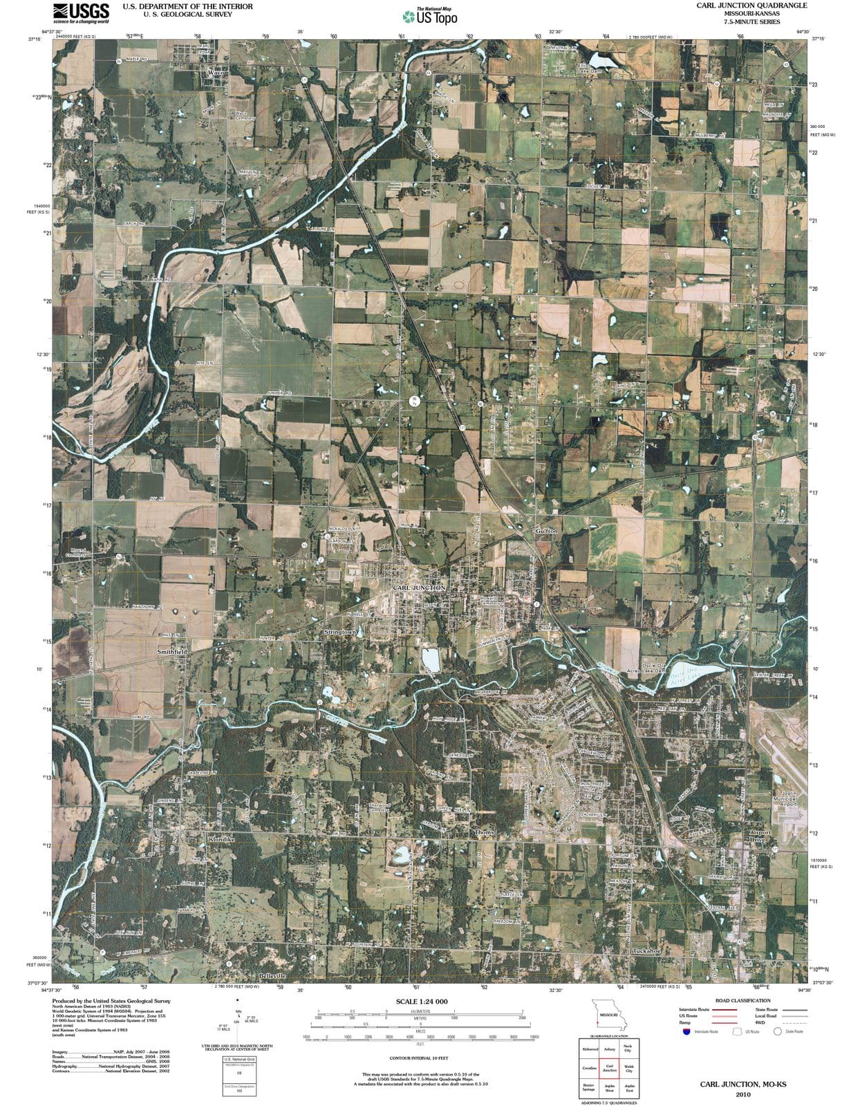 2010 Carl Junction, MO - Missouri - USGS Topographic Map