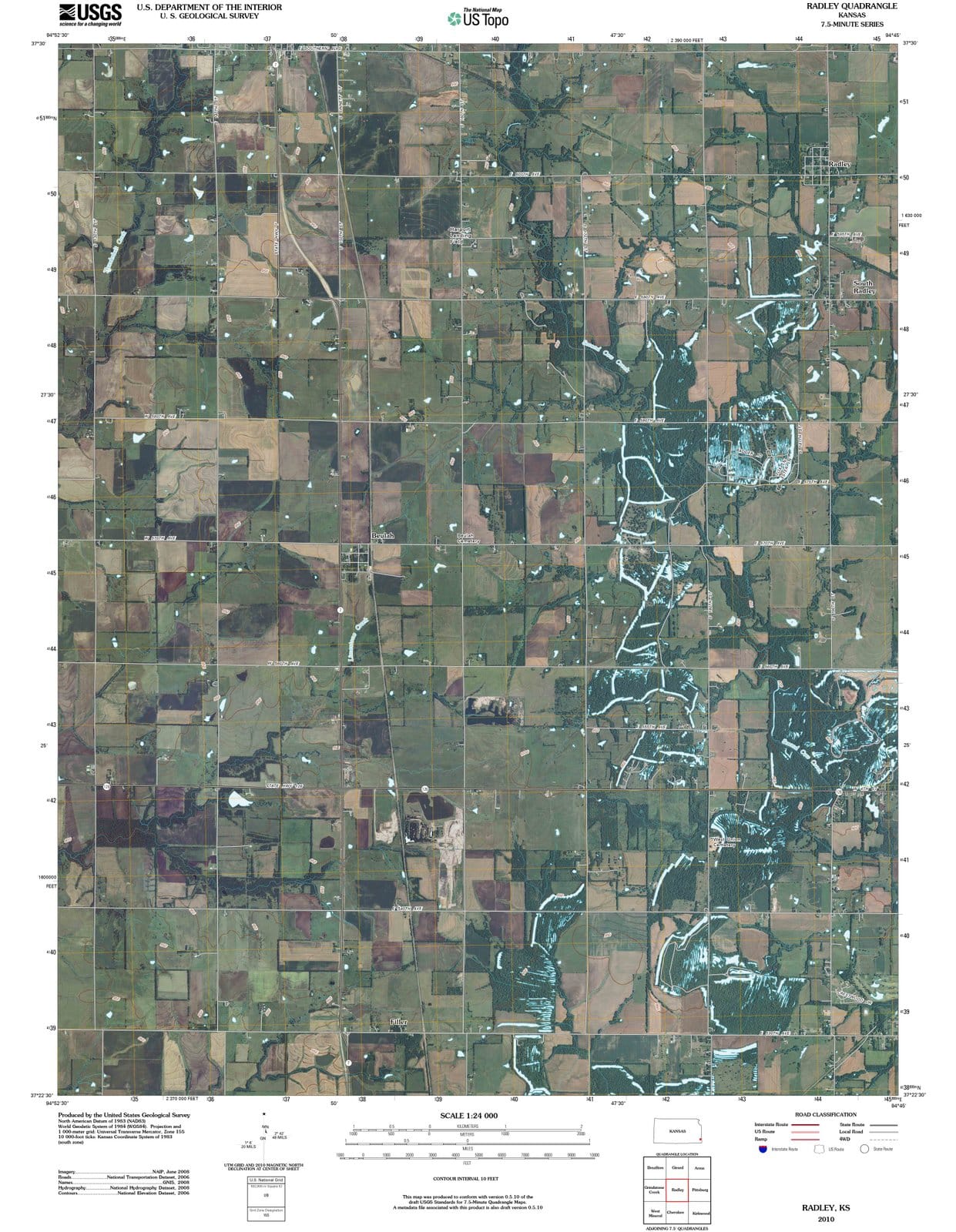 2010 Radley, KS - Kansas - USGS Topographic Map