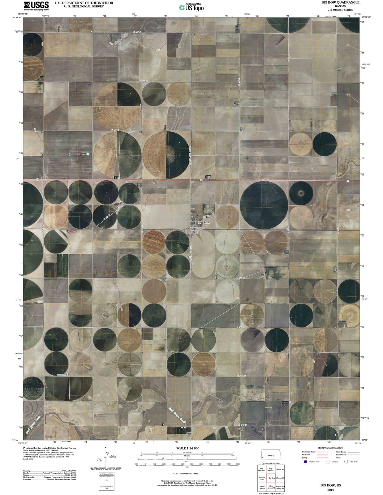 2010 Big Bow, KS - Kansas - USGS Topographic Map