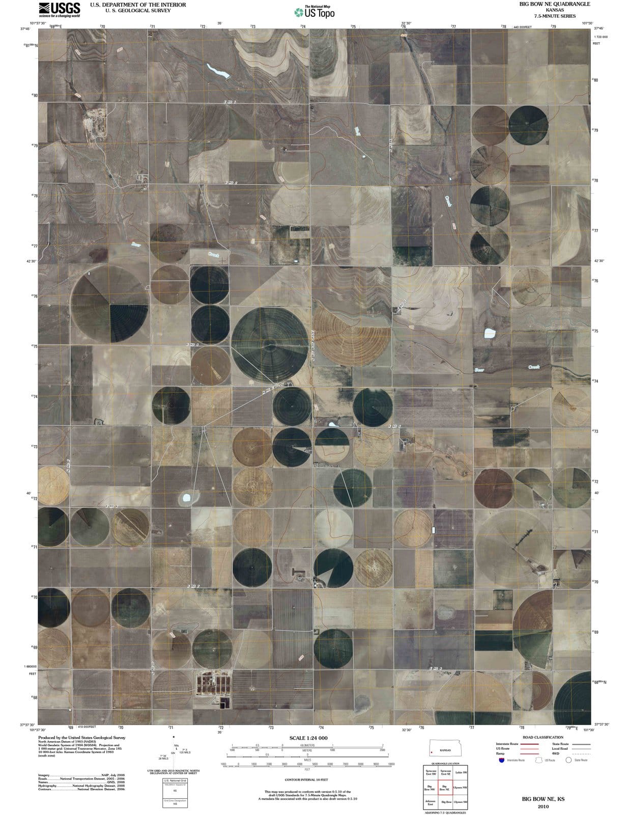 2010 Big Bow, KS - Kansas - USGS Topographic Map
