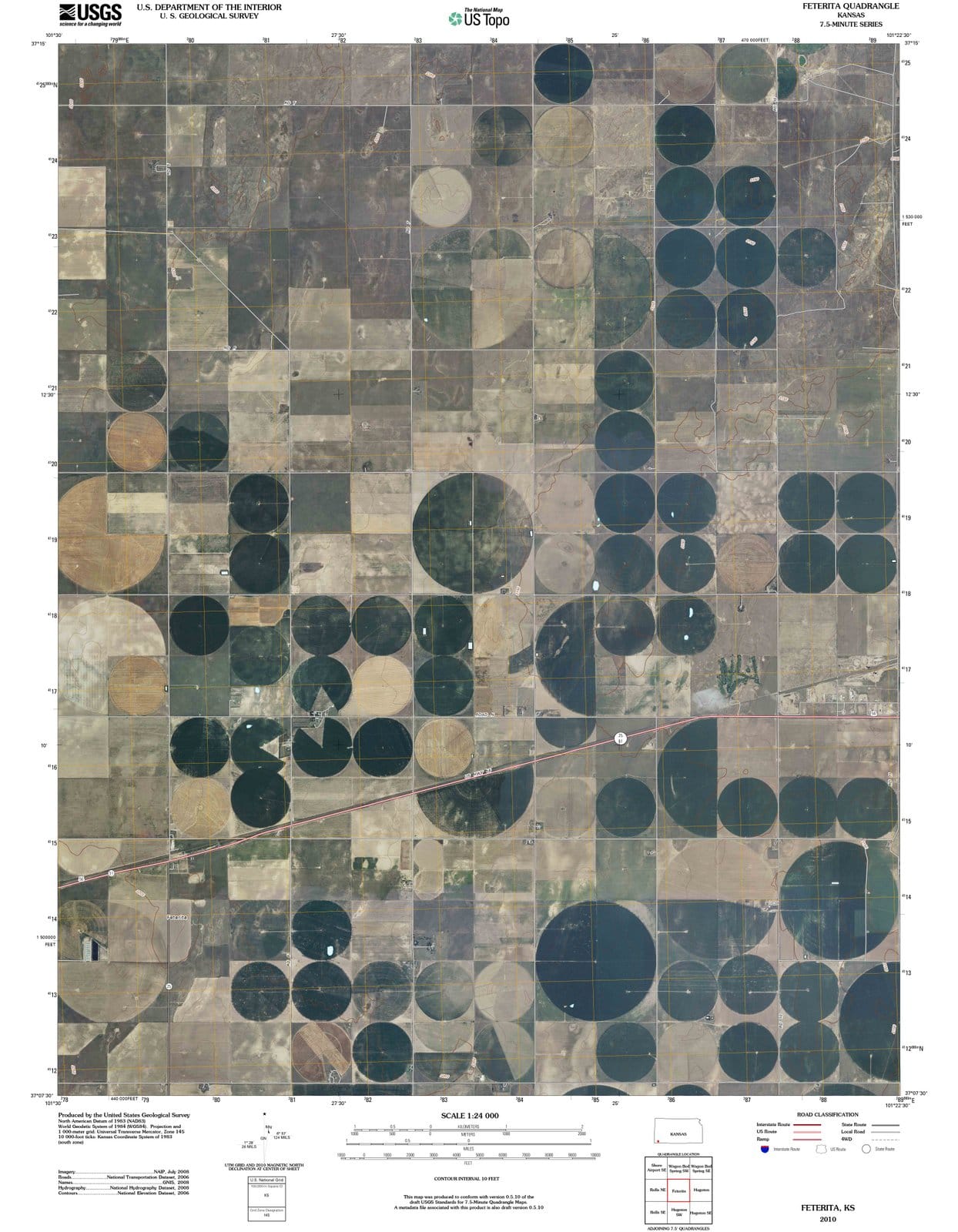 2010 Feterita, KS - Kansas - USGS Topographic Map