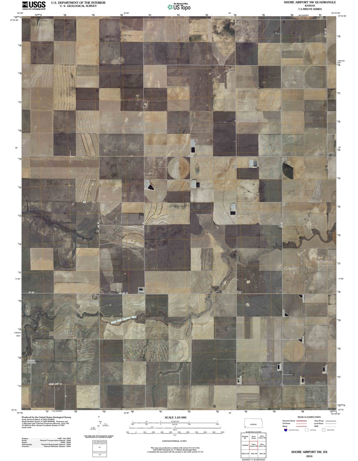 2010 Shore Airport, KS - Kansas - USGS Topographic Map