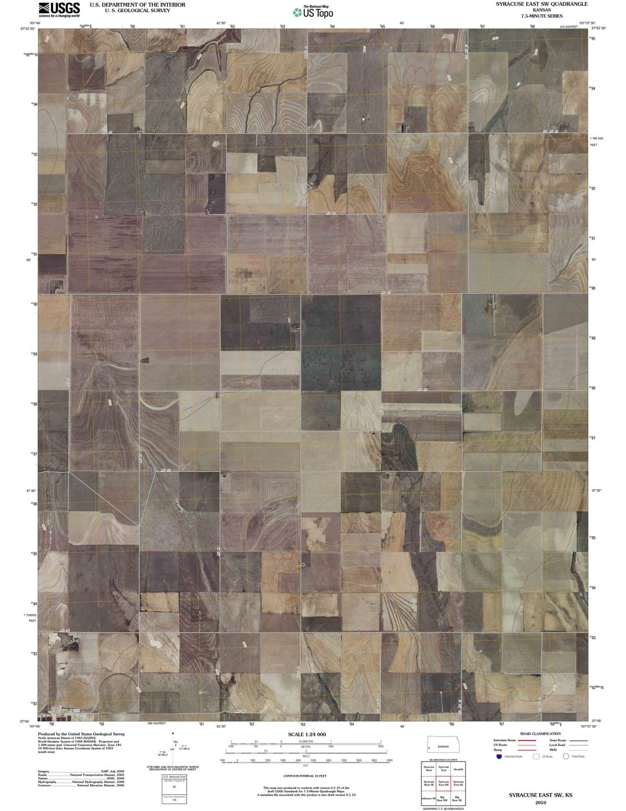 2010 Syracuse East, KS - Kansas - USGS Topographic Map