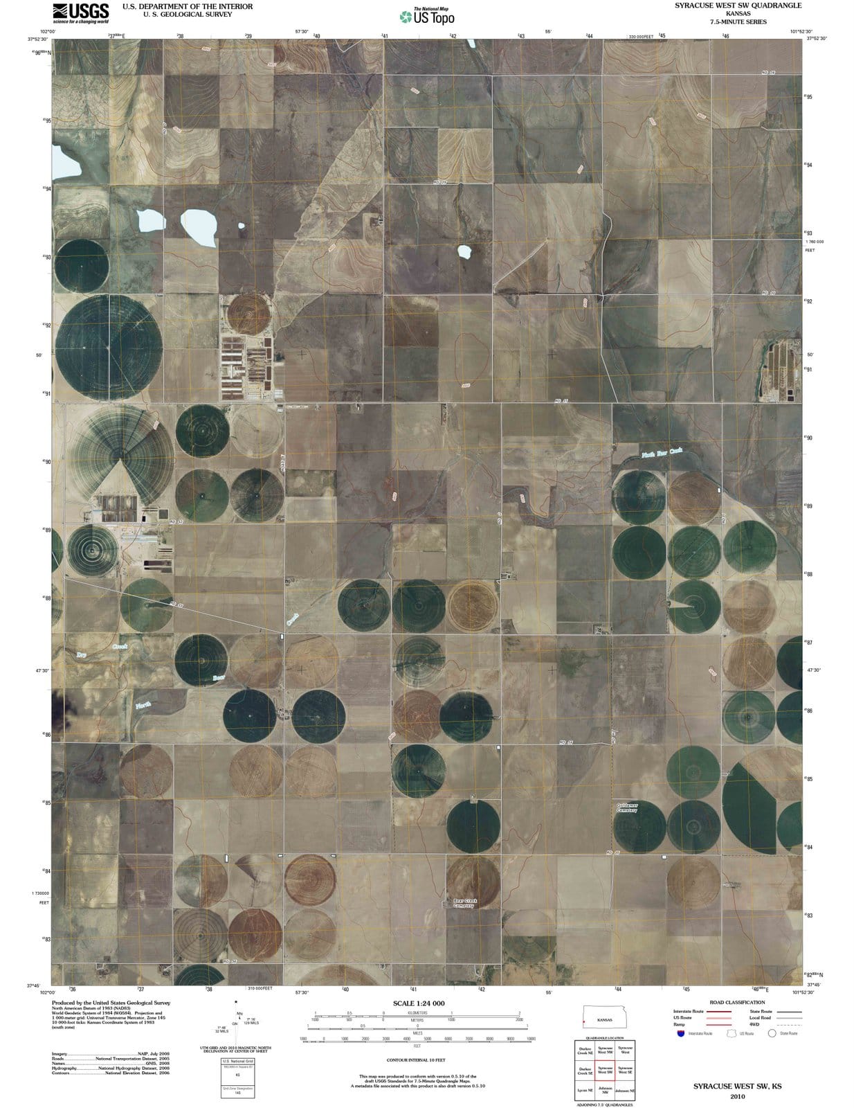 2010 Syracuse West, KS - Kansas - USGS Topographic Map