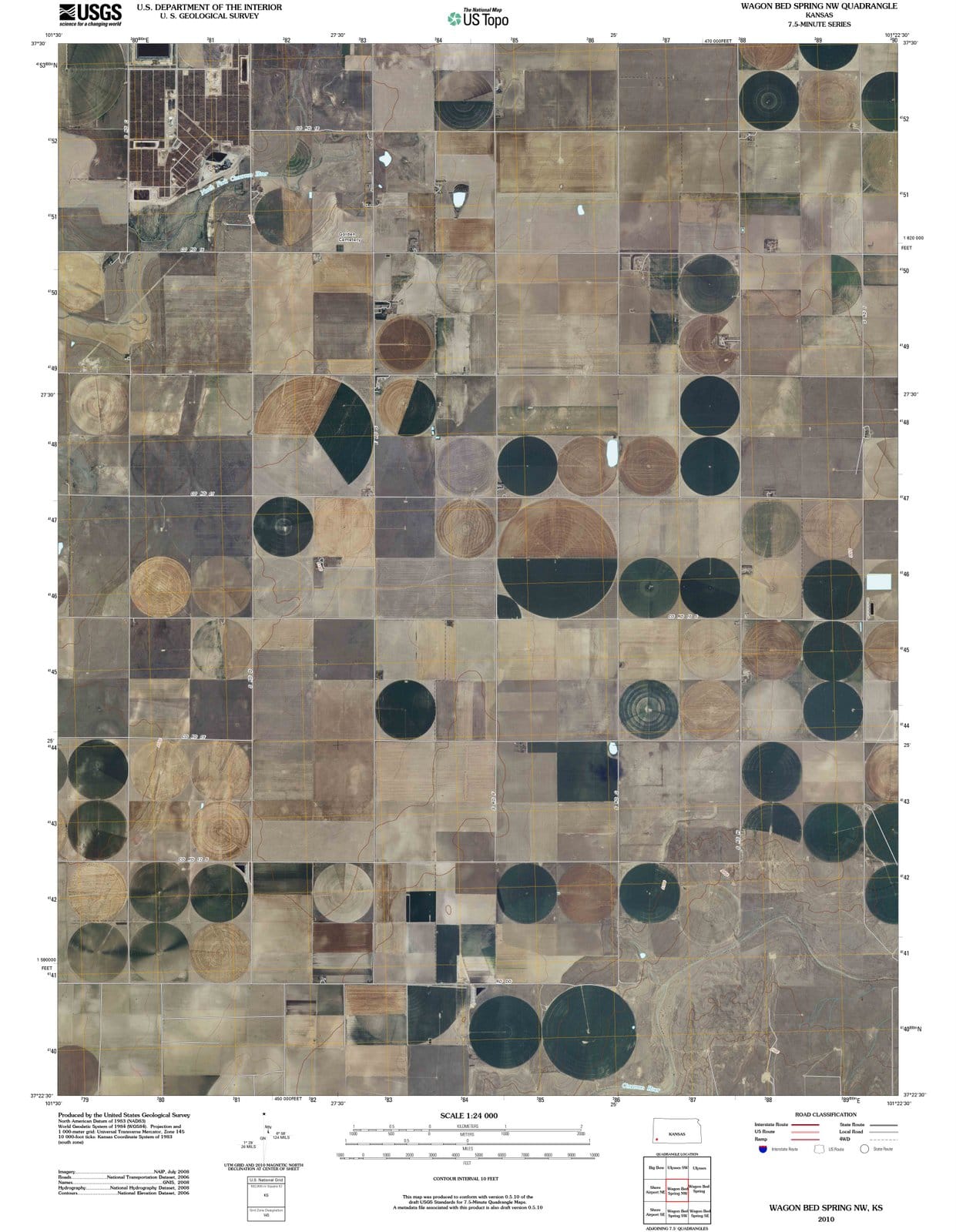 2010 Wagon Bed Spring, KS - Kansas - USGS Topographic Map