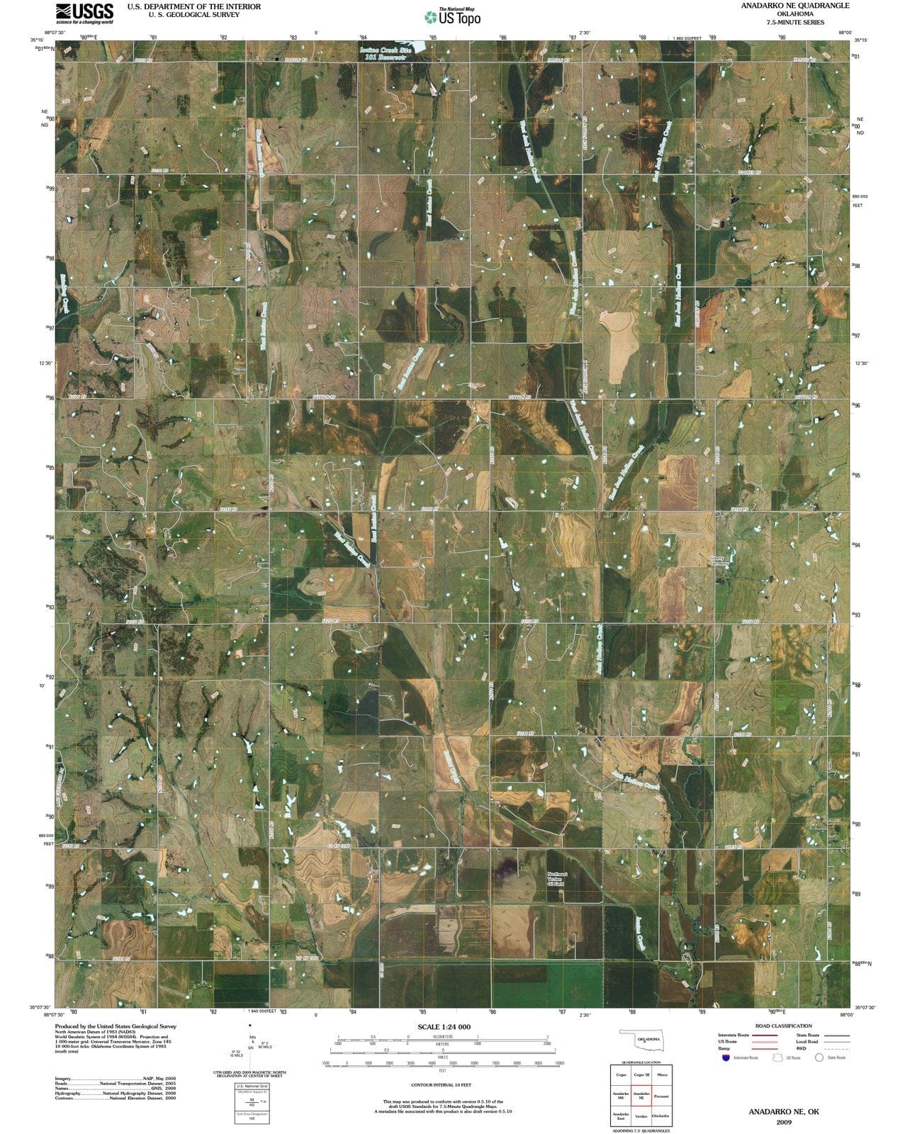 2009 Anadarko, OK - Oklahoma - USGS Topographic Map