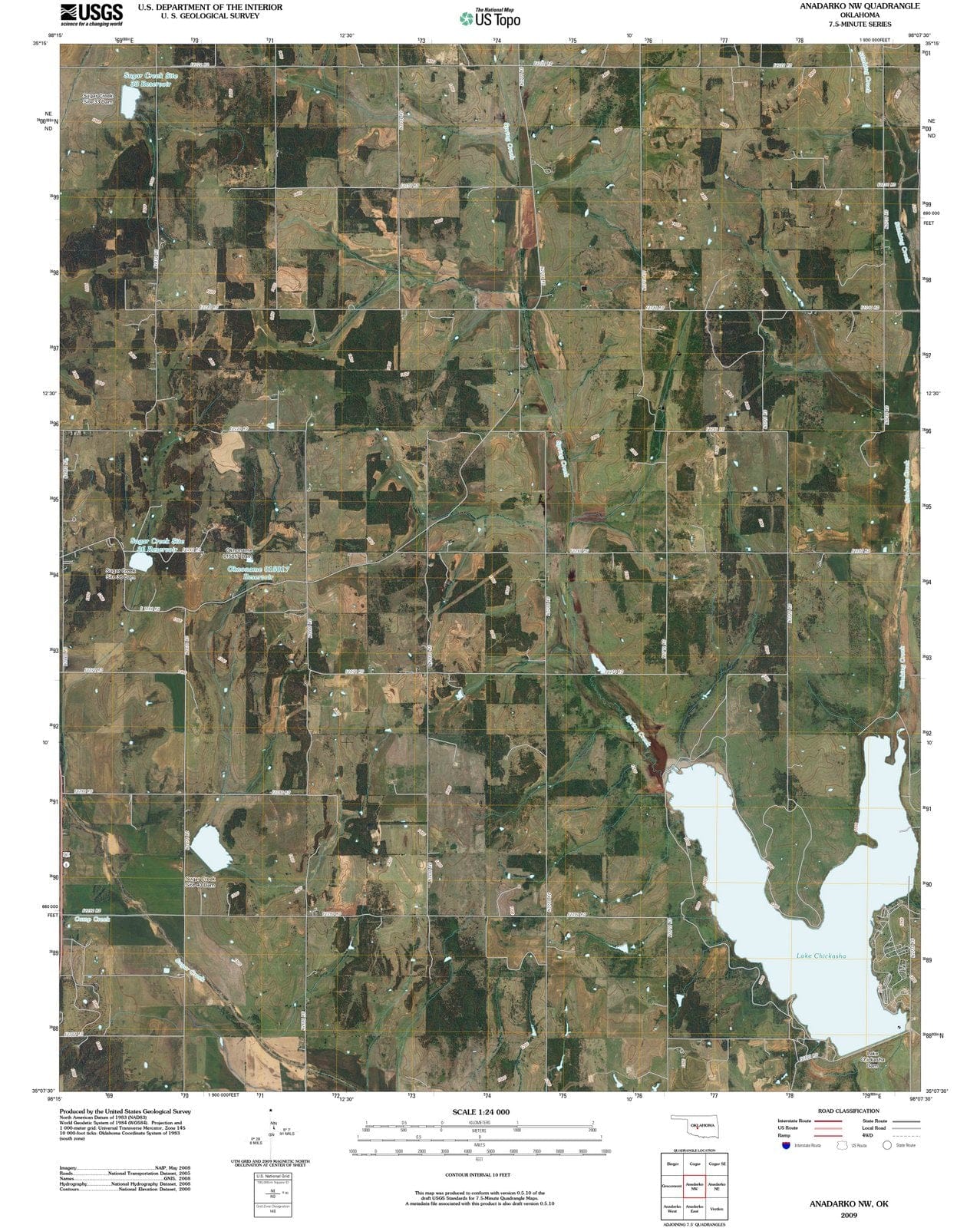 2009 Anadarko, OK - Oklahoma - USGS Topographic Map