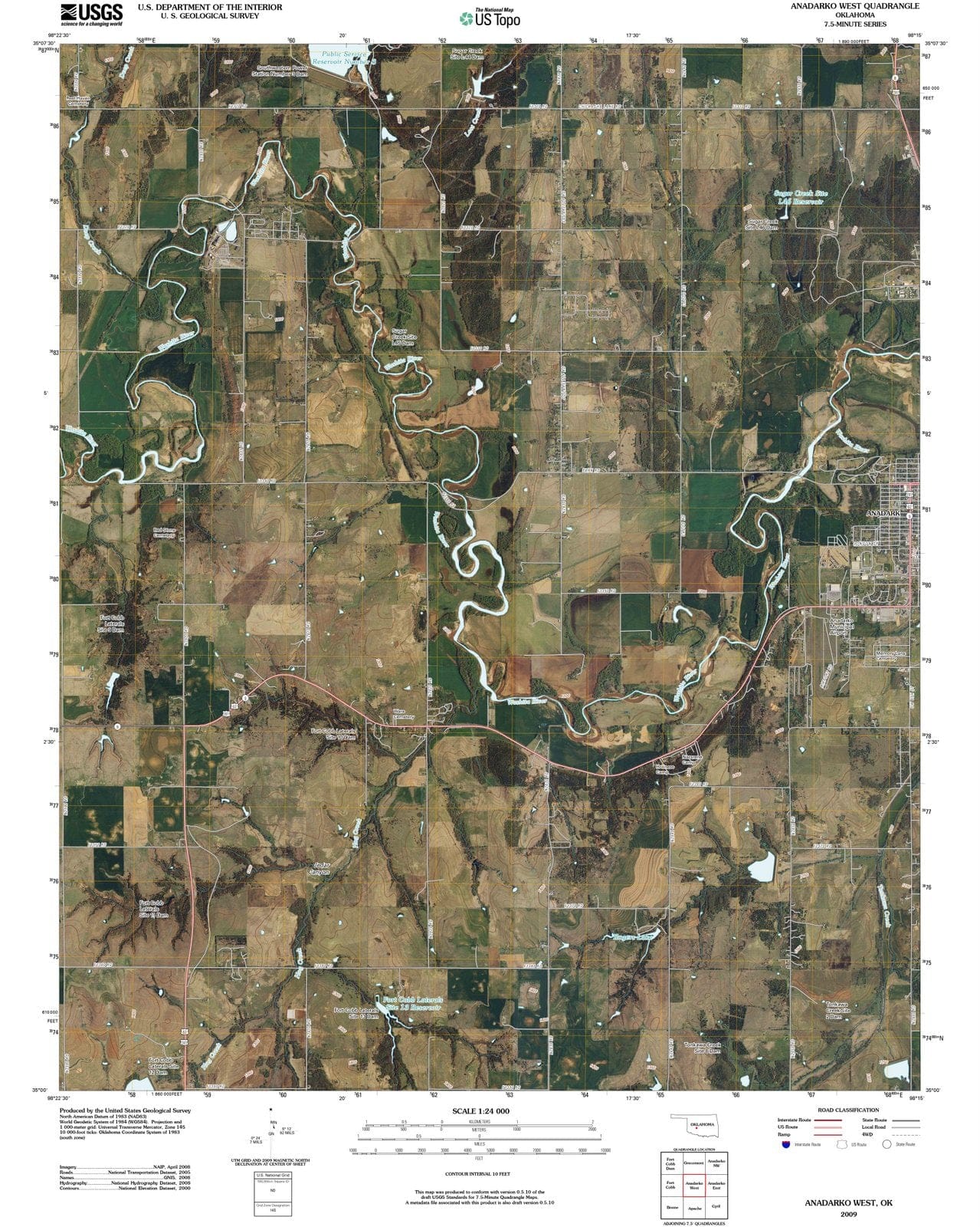2009 Anadarko West, OK - Oklahoma - USGS Topographic Map