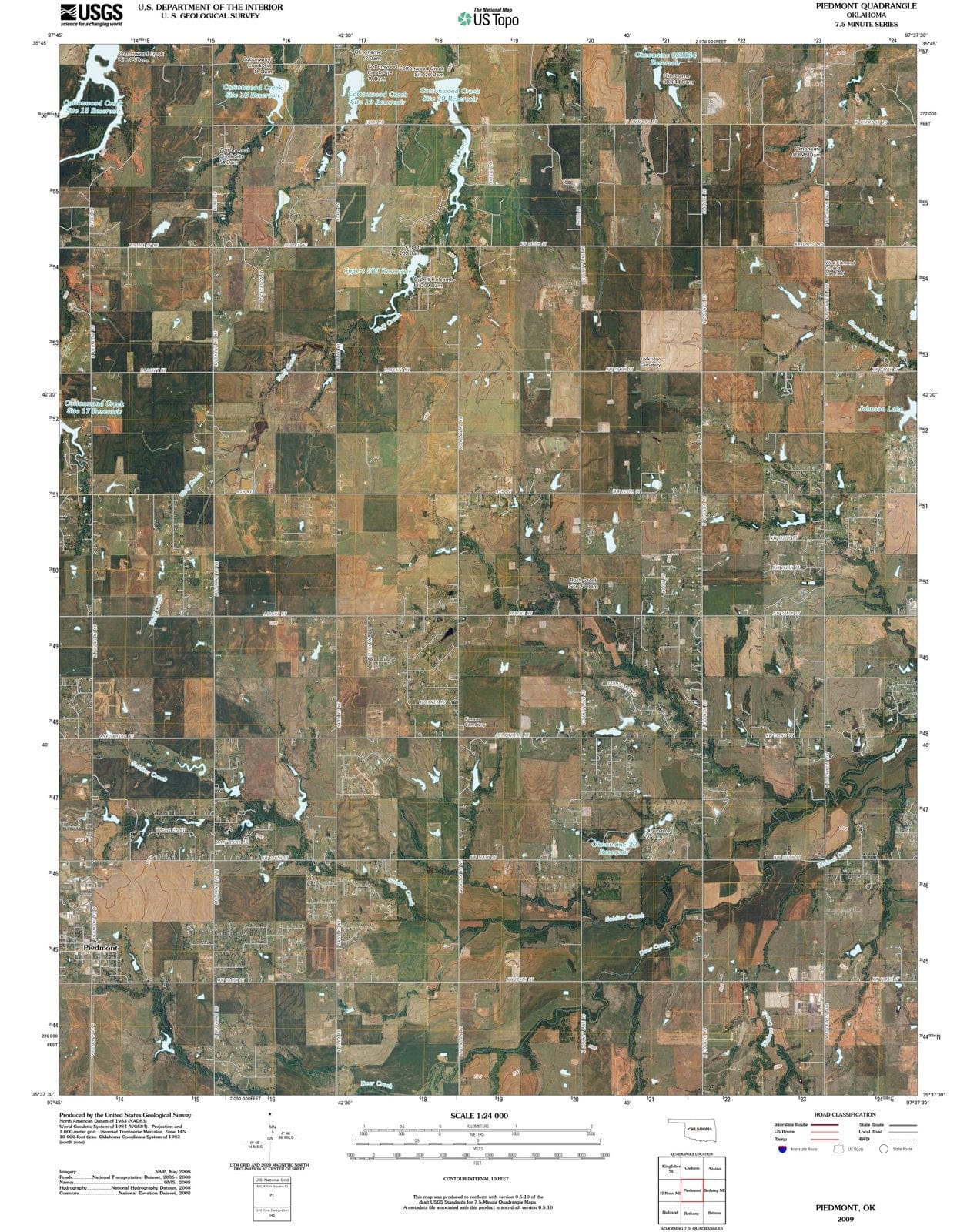 2009 Piedmont, OK - Oklahoma - USGS Topographic Map