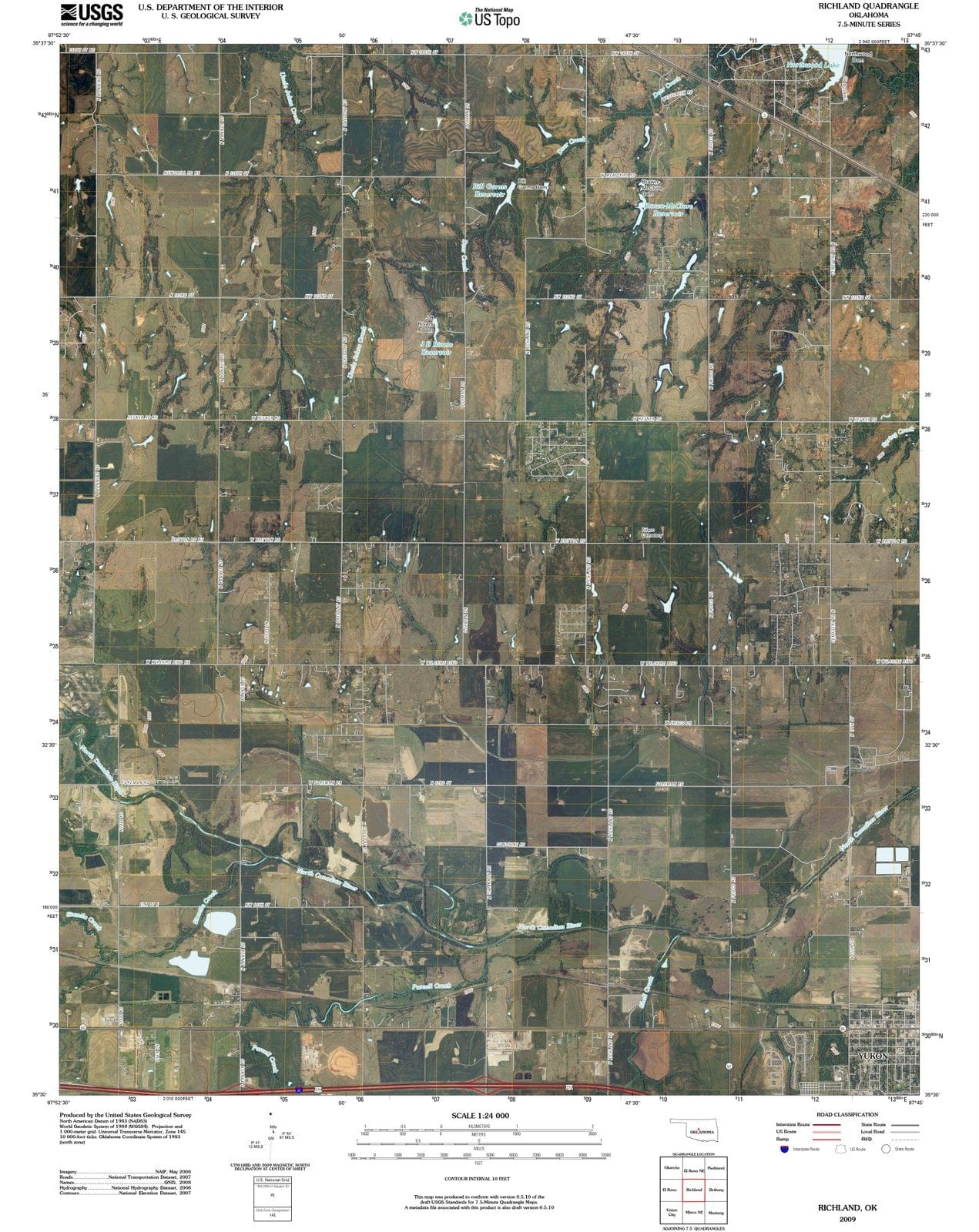 2009 Richland, OK - Oklahoma - USGS Topographic Map