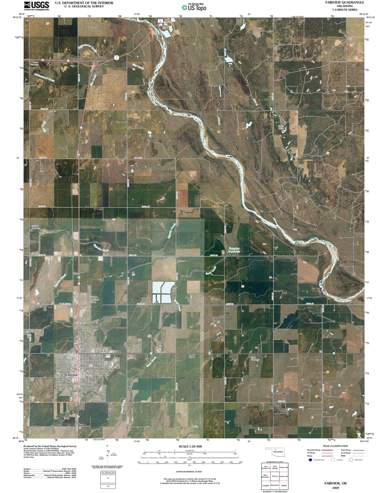 2009 Fairview, OK - Oklahoma - USGS Topographic Map