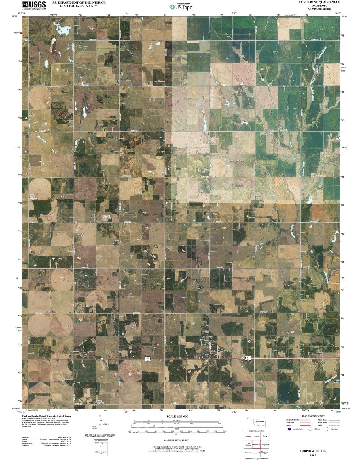 2009 Fairview, OK - Oklahoma - USGS Topographic Map