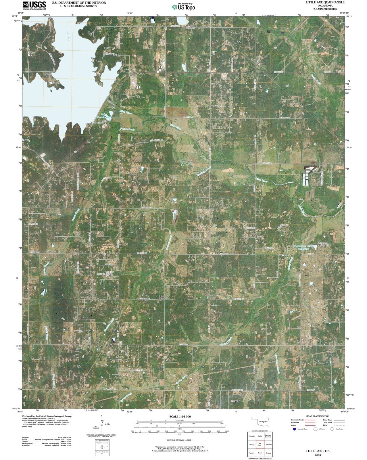 2009 Little Axe, OK - Oklahoma - USGS Topographic Map