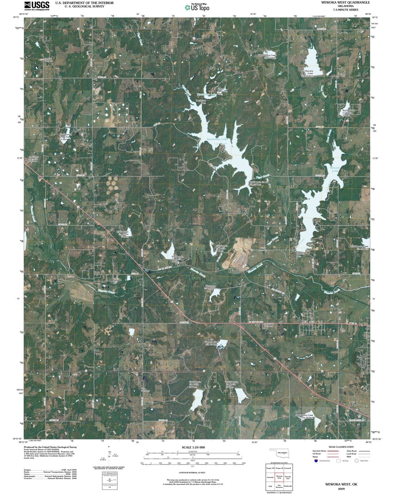 2009 Wewoka West, OK - Oklahoma - USGS Topographic Map