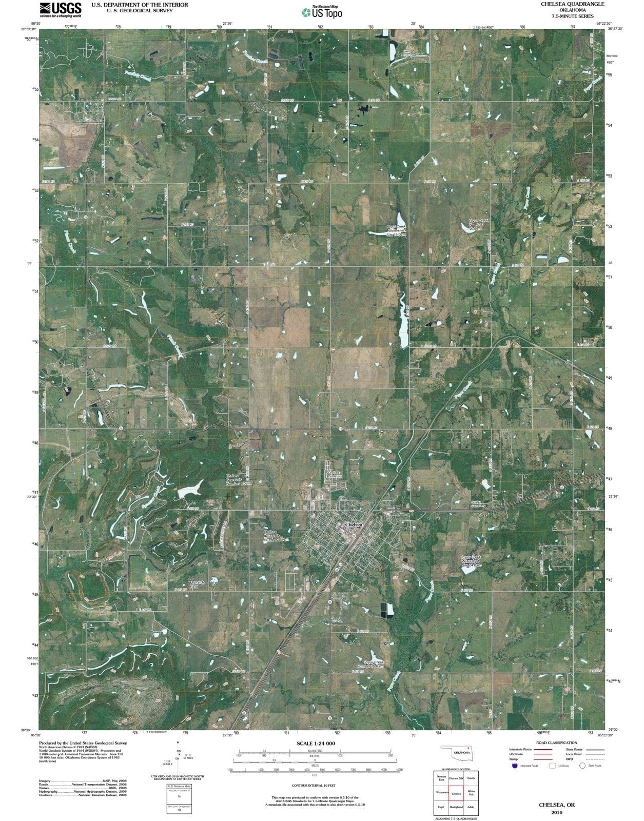 2010 Chelsea, OK - Oklahoma - USGS Topographic Map