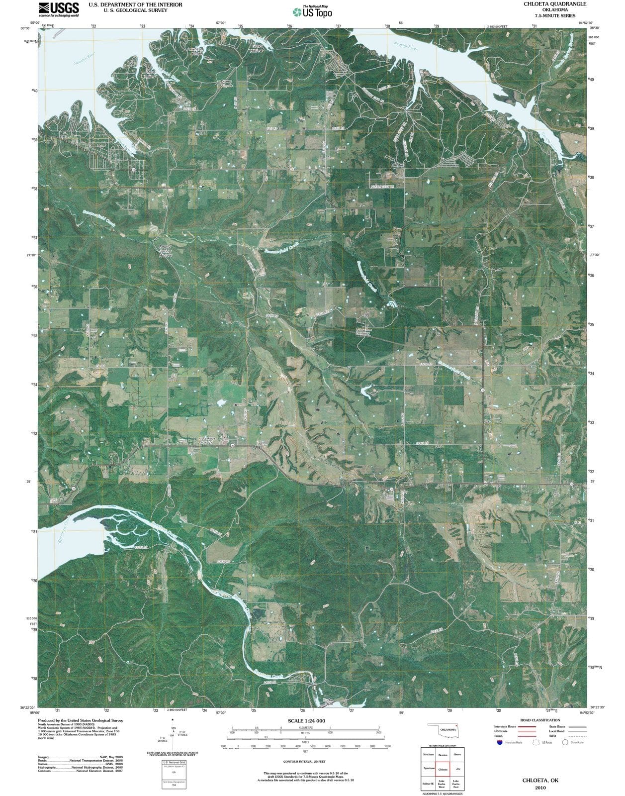 2010 Chloeta, OK - Oklahoma - USGS Topographic Map