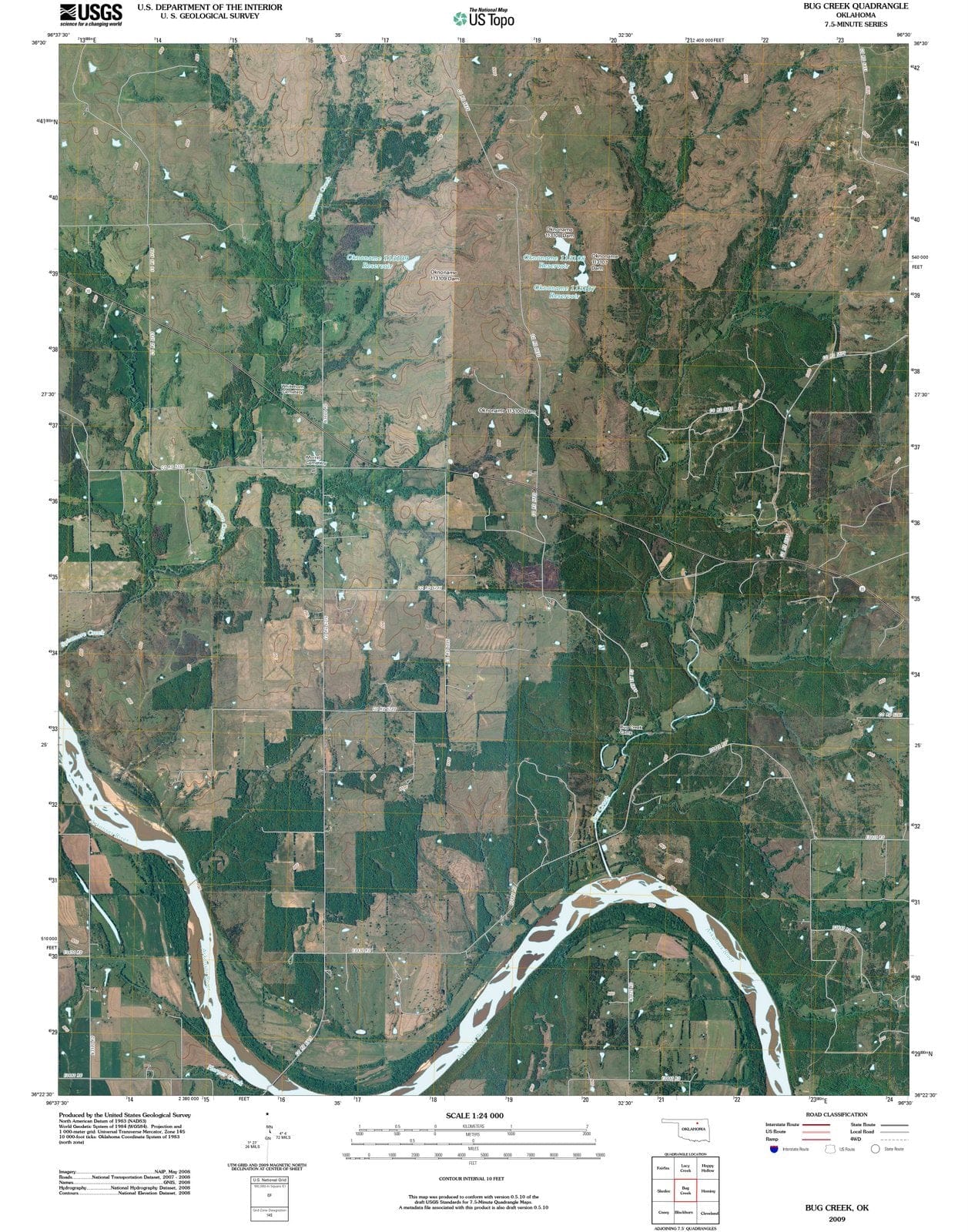 2009 Bug Creek, OK - Oklahoma - USGS Topographic Map