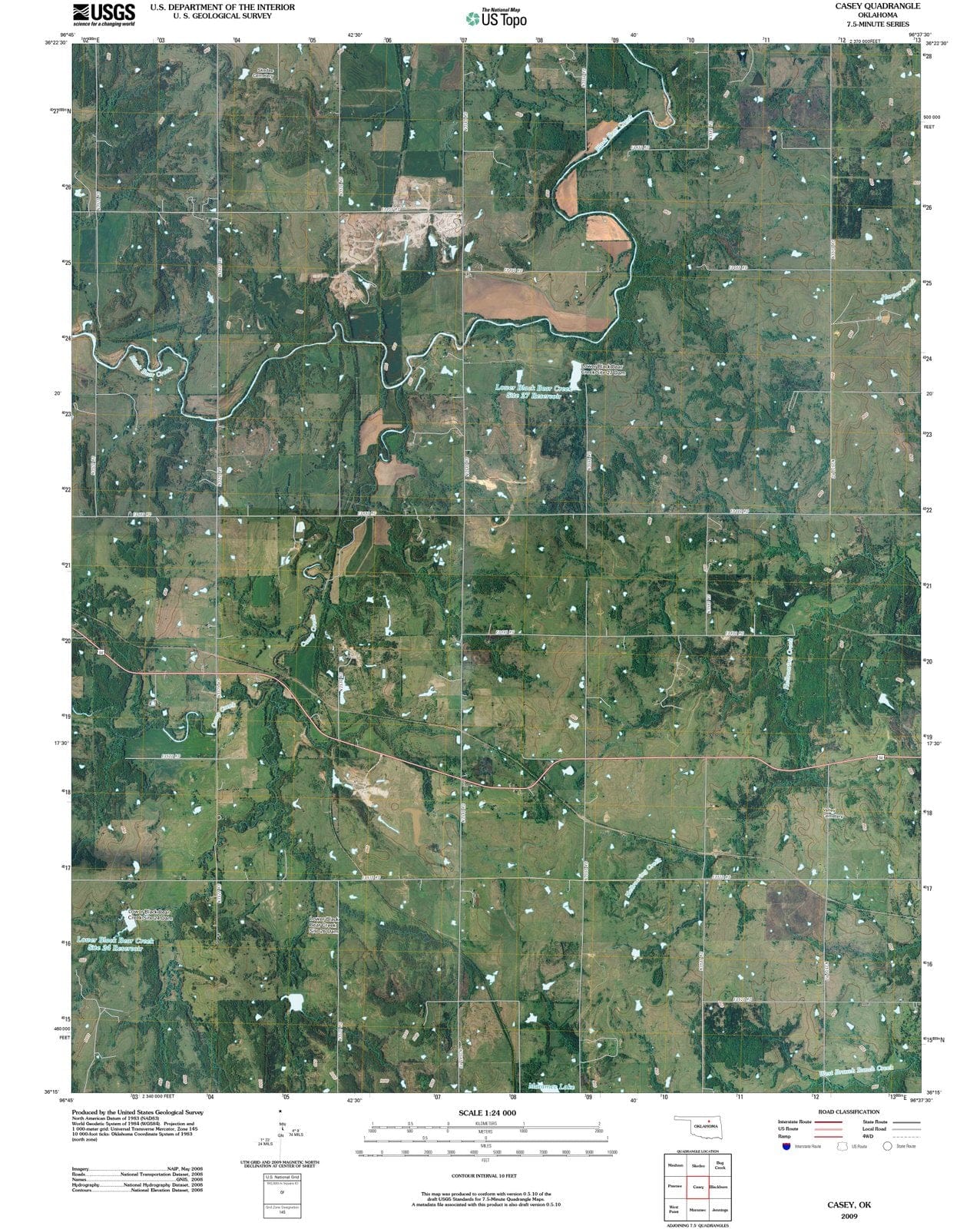 2009 Casey, OK - Oklahoma - USGS Topographic Map