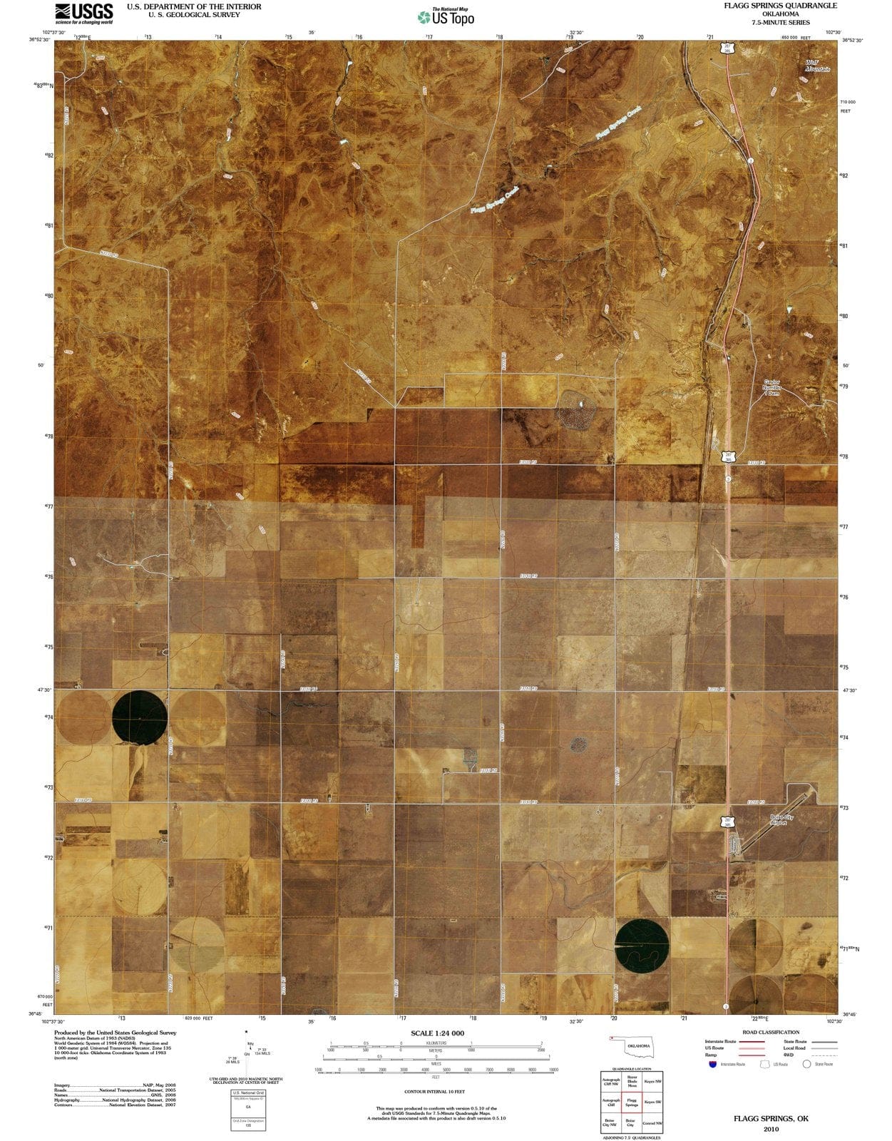 2010 Flagg Springs, OK - Oklahoma - USGS Topographic Map