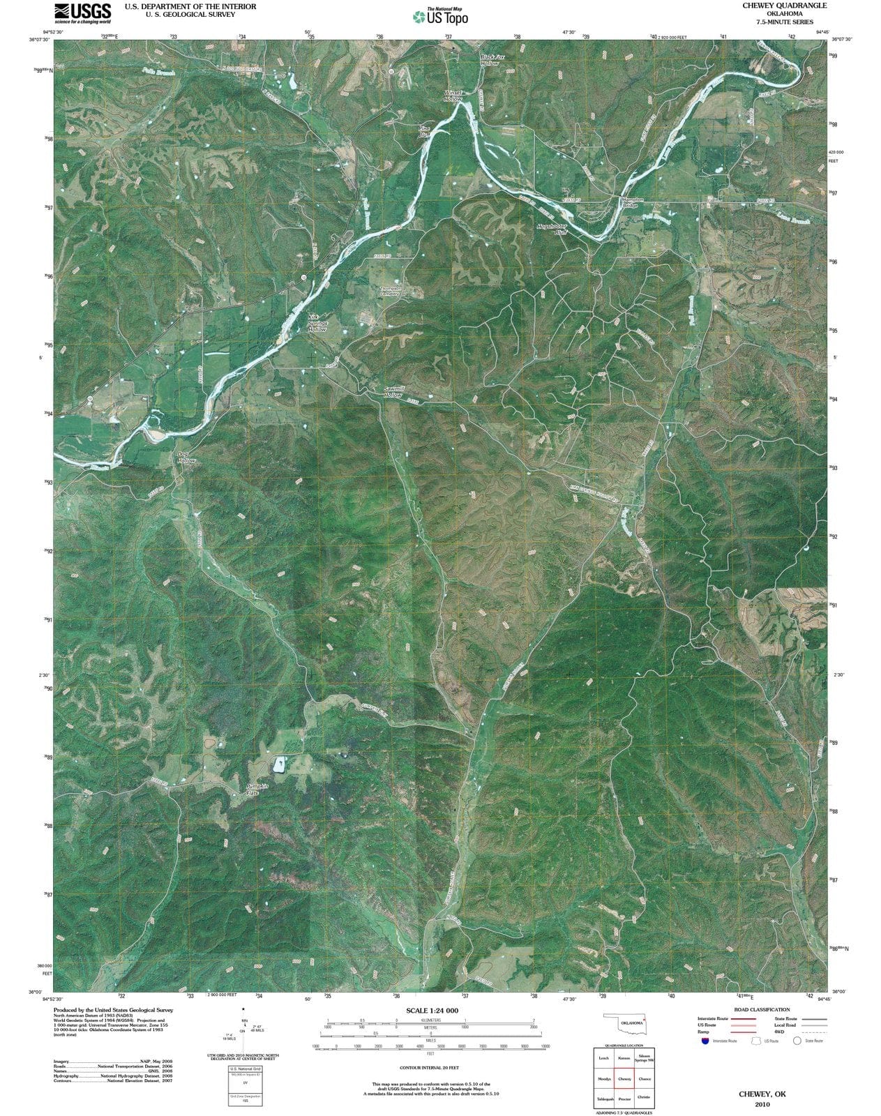 2010 Chewey, OK - Oklahoma - USGS Topographic Map