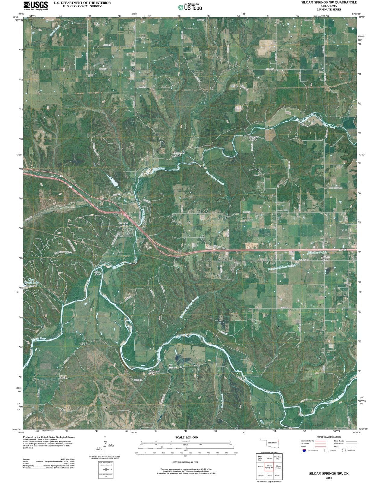 2010 Siloam Springs, OK - Oklahoma - USGS Topographic Map