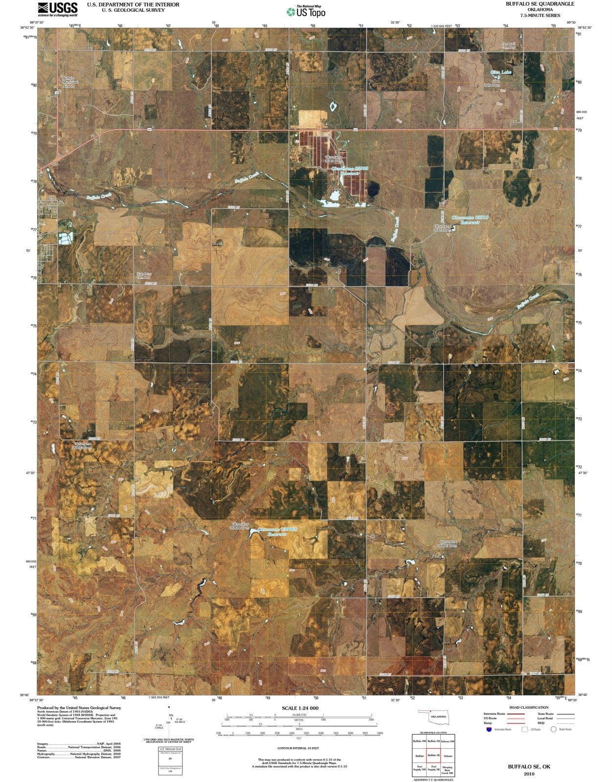 2010 Buffalo, OK - Oklahoma - USGS Topographic Map