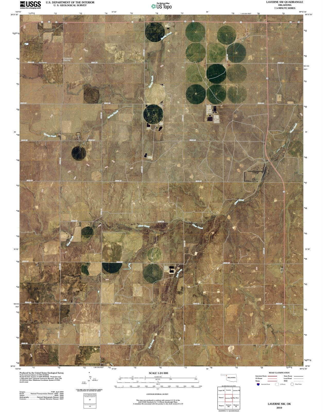 2010 Laverne, OK - Oklahoma - USGS Topographic Map