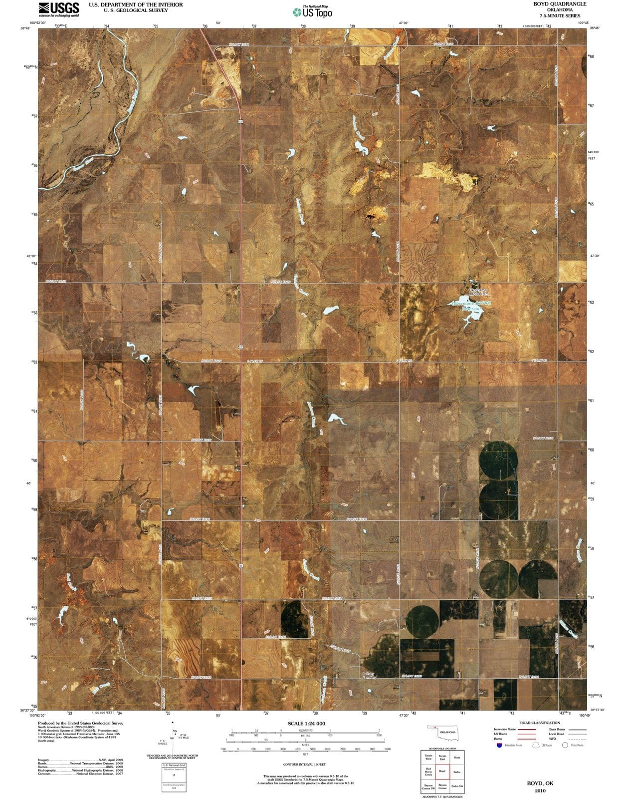 2010 Boyd, OK - Oklahoma - USGS Topographic Map