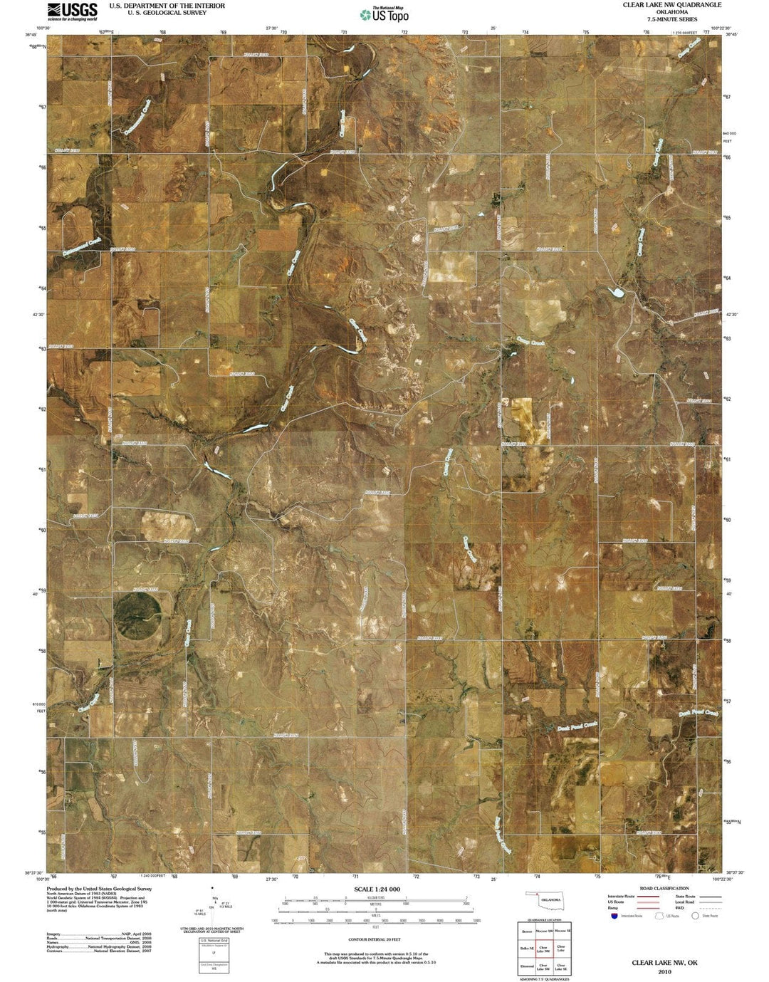 2010 Clear Lake, OK - Oklahoma - USGS Topographic Map
