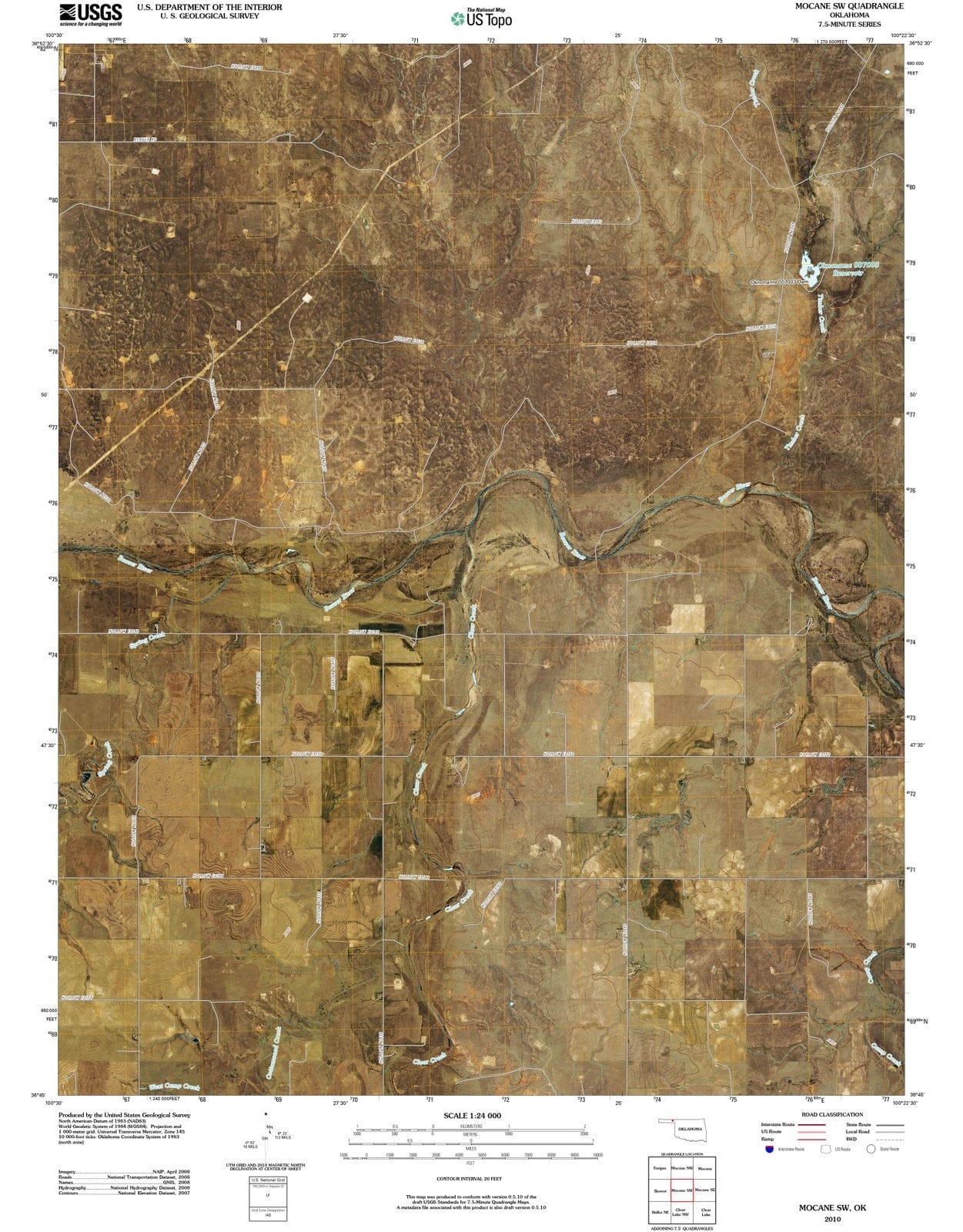 2010 Mocane, OK - Oklahoma - USGS Topographic Map