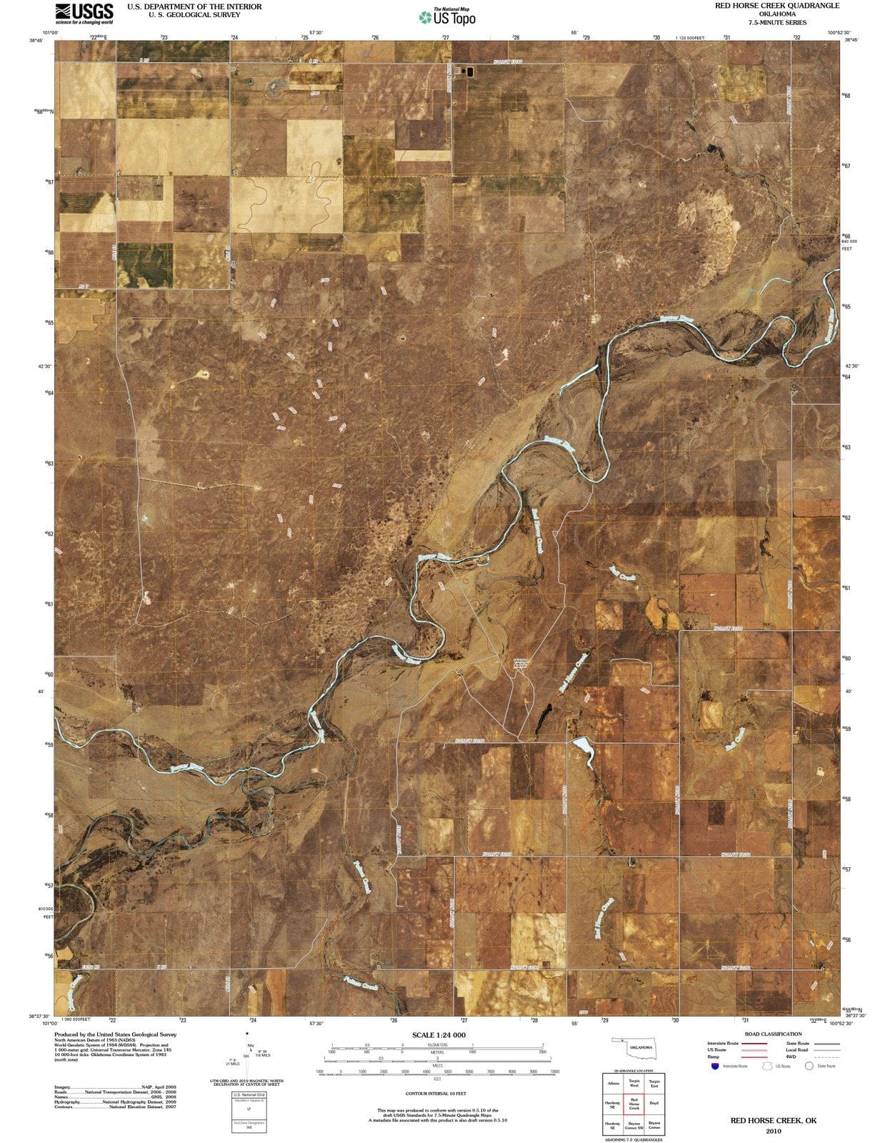 2010 Red Horse Creek, OK - Oklahoma - USGS Topographic Map