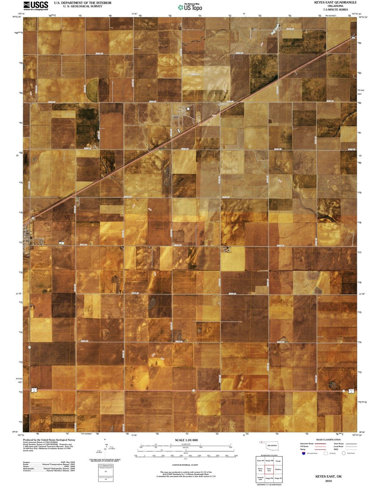 2010 Keyes East, OK - Oklahoma - USGS Topographic Map