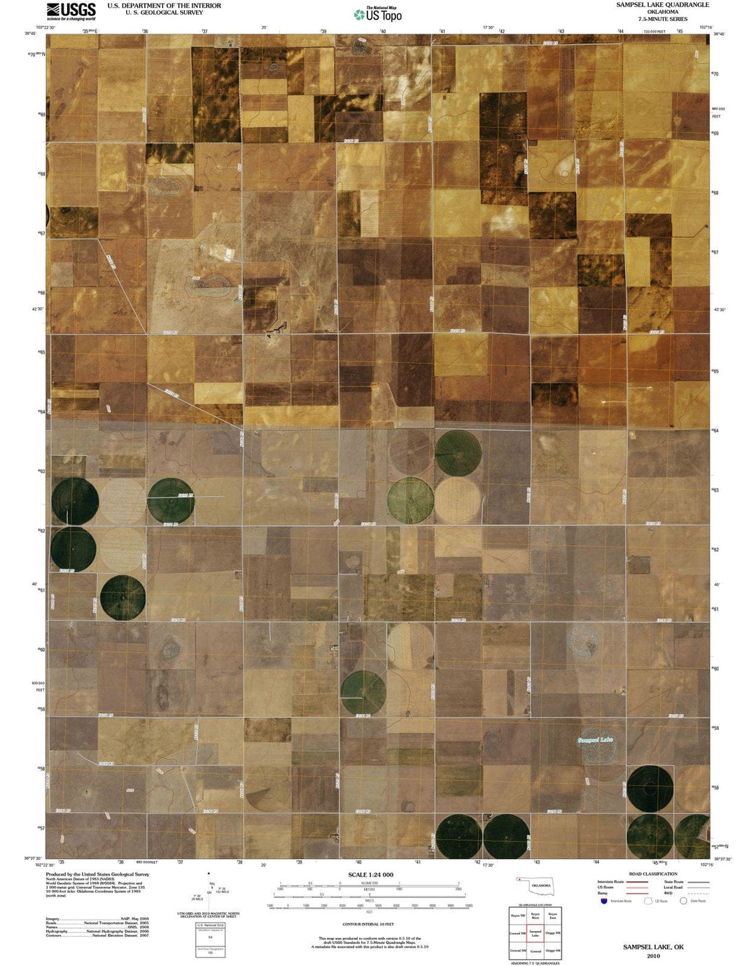2010 Sampsel Lake, OK - Oklahoma - USGS Topographic Map