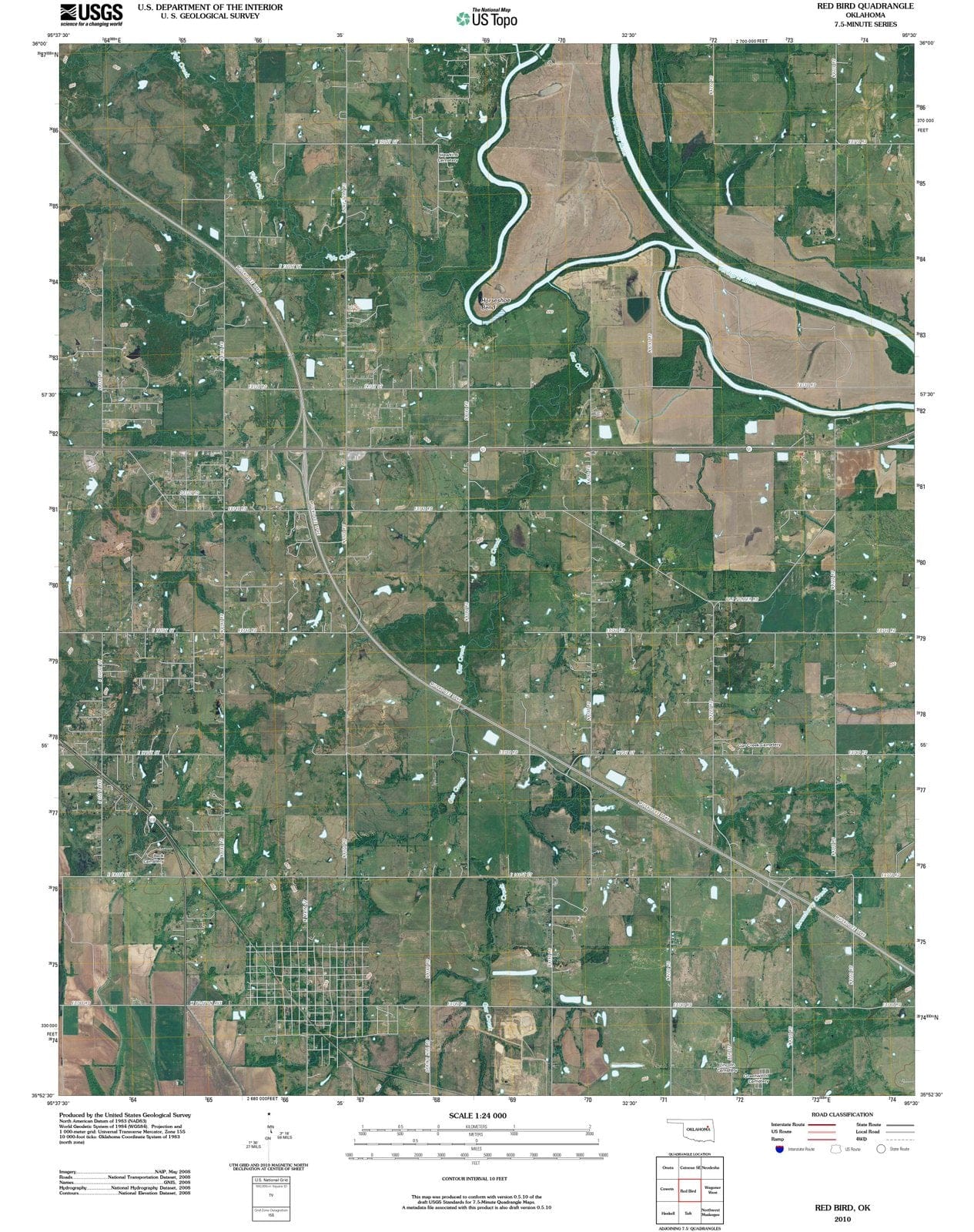 2010 Red Bird, OK - Oklahoma - USGS Topographic Map