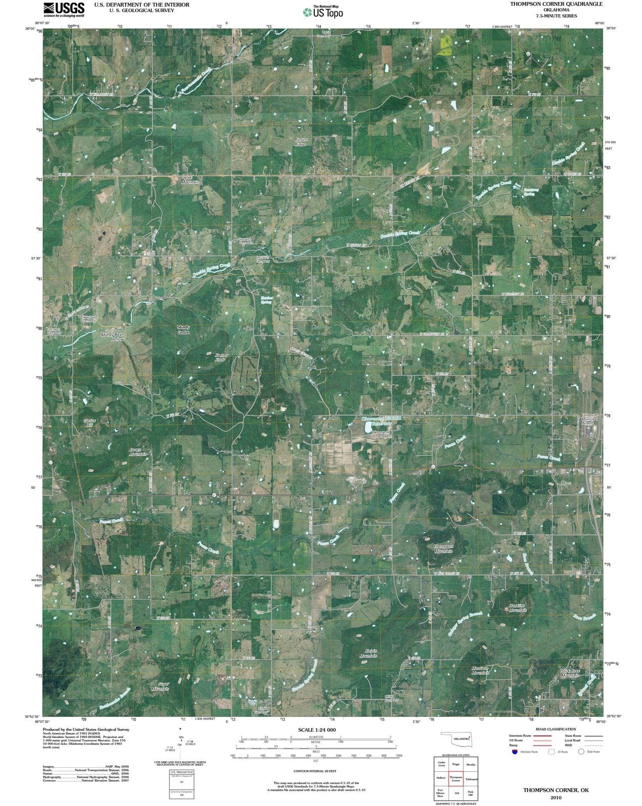 2010 Thompson Corner, OK - Oklahoma - USGS Topographic Map