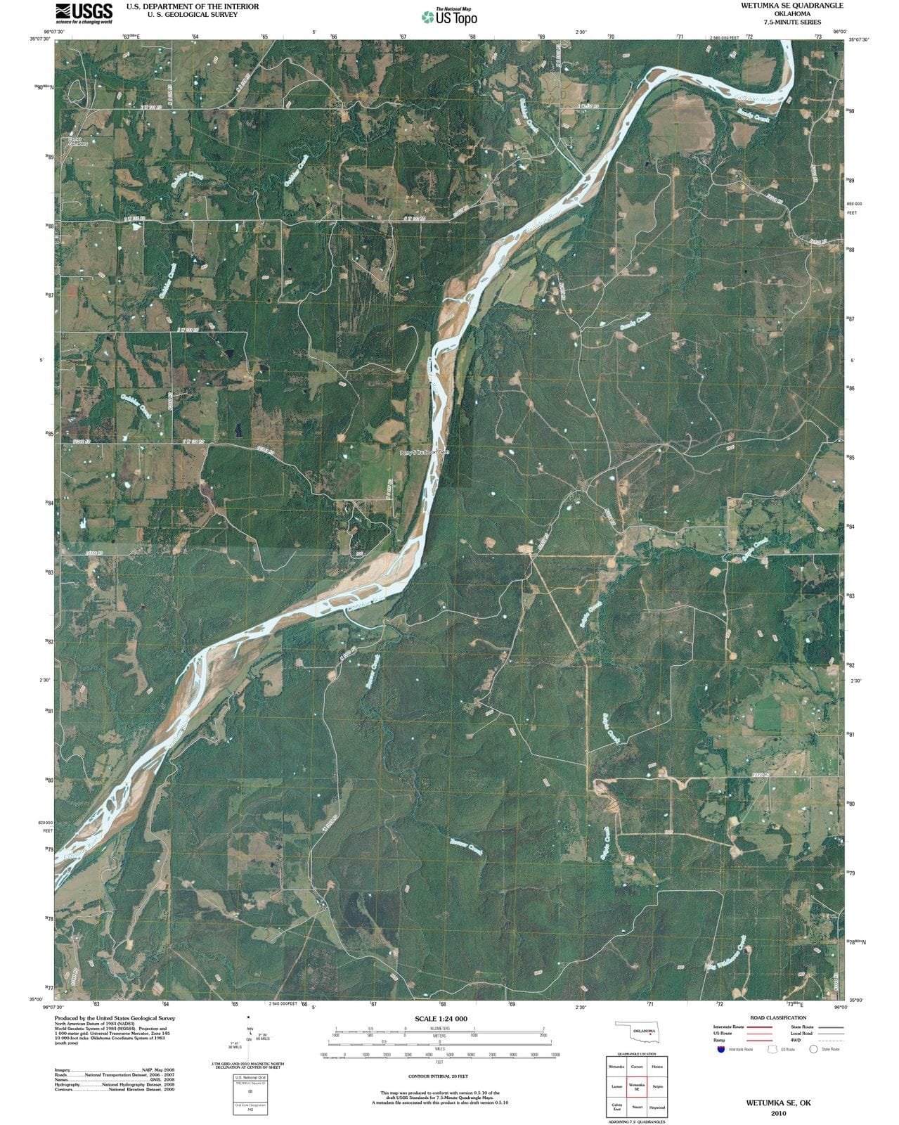 2010 Wetumka, OK - Oklahoma - USGS Topographic Map