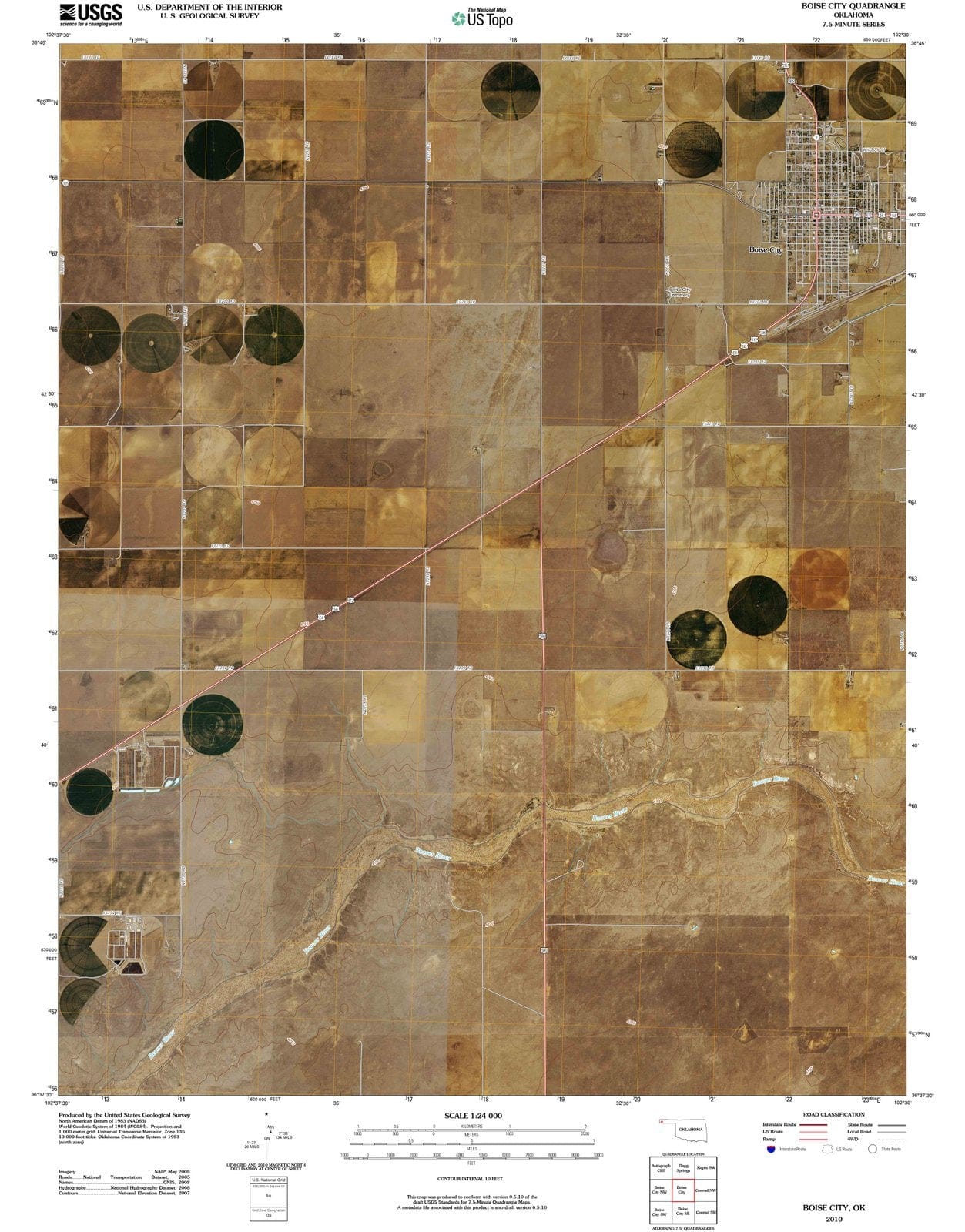 2010 Boise City, OK - Oklahoma - USGS Topographic Map