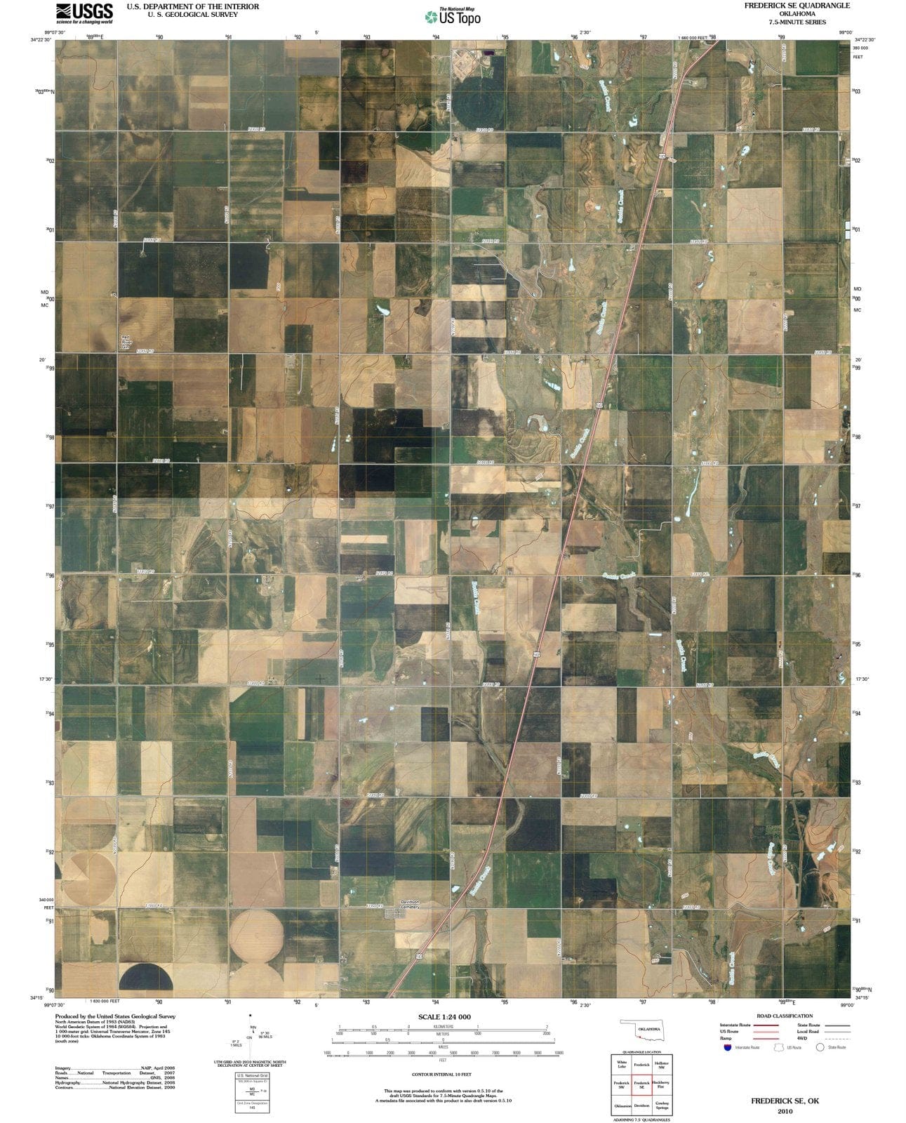 2010 Frederick, OK - Oklahoma - USGS Topographic Map
