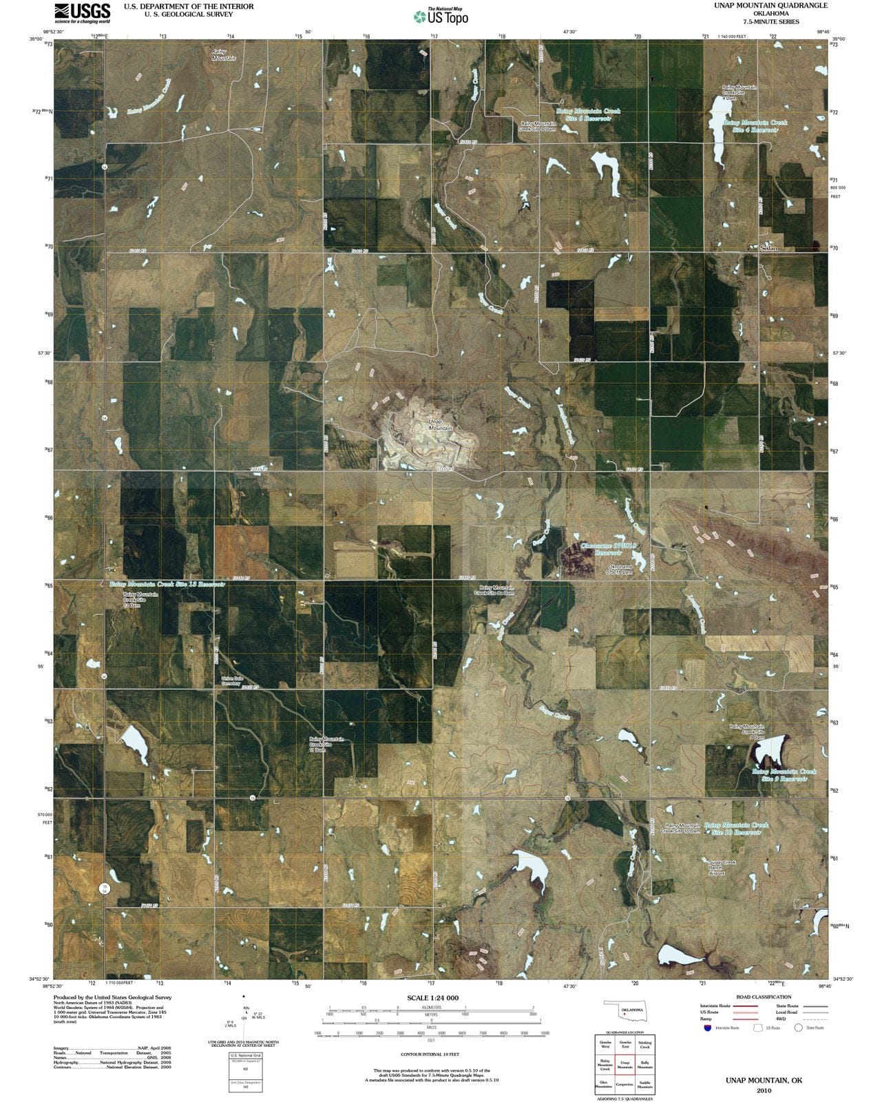 2010 Unap Mountain, OK - Oklahoma - USGS Topographic Map