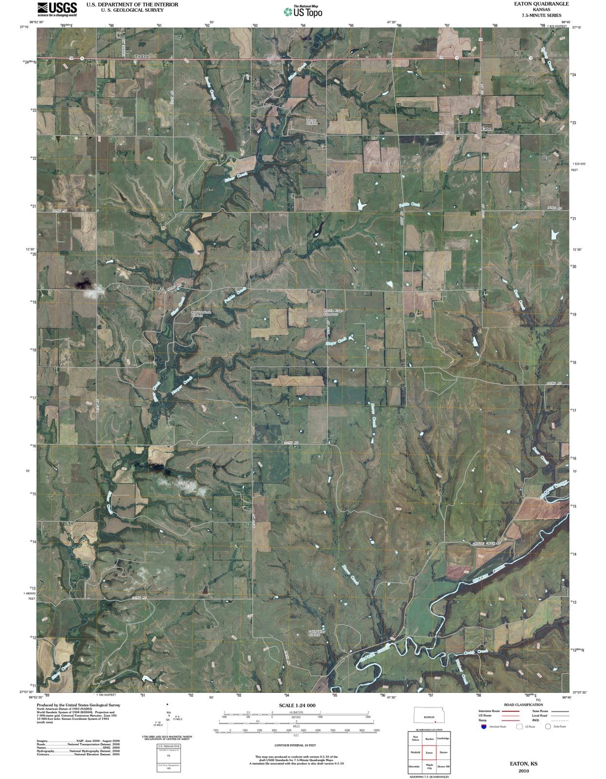 2010 Eaton, KS - Kansas - USGS Topographic Map