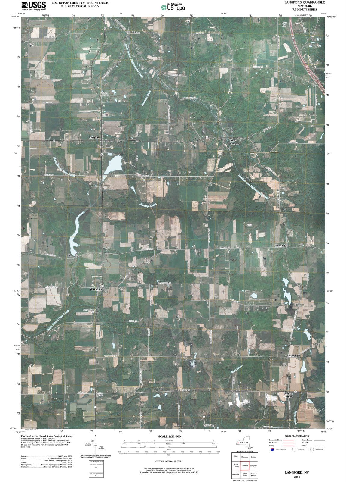2010 Langford, NY - New York - USGS Topographic Map